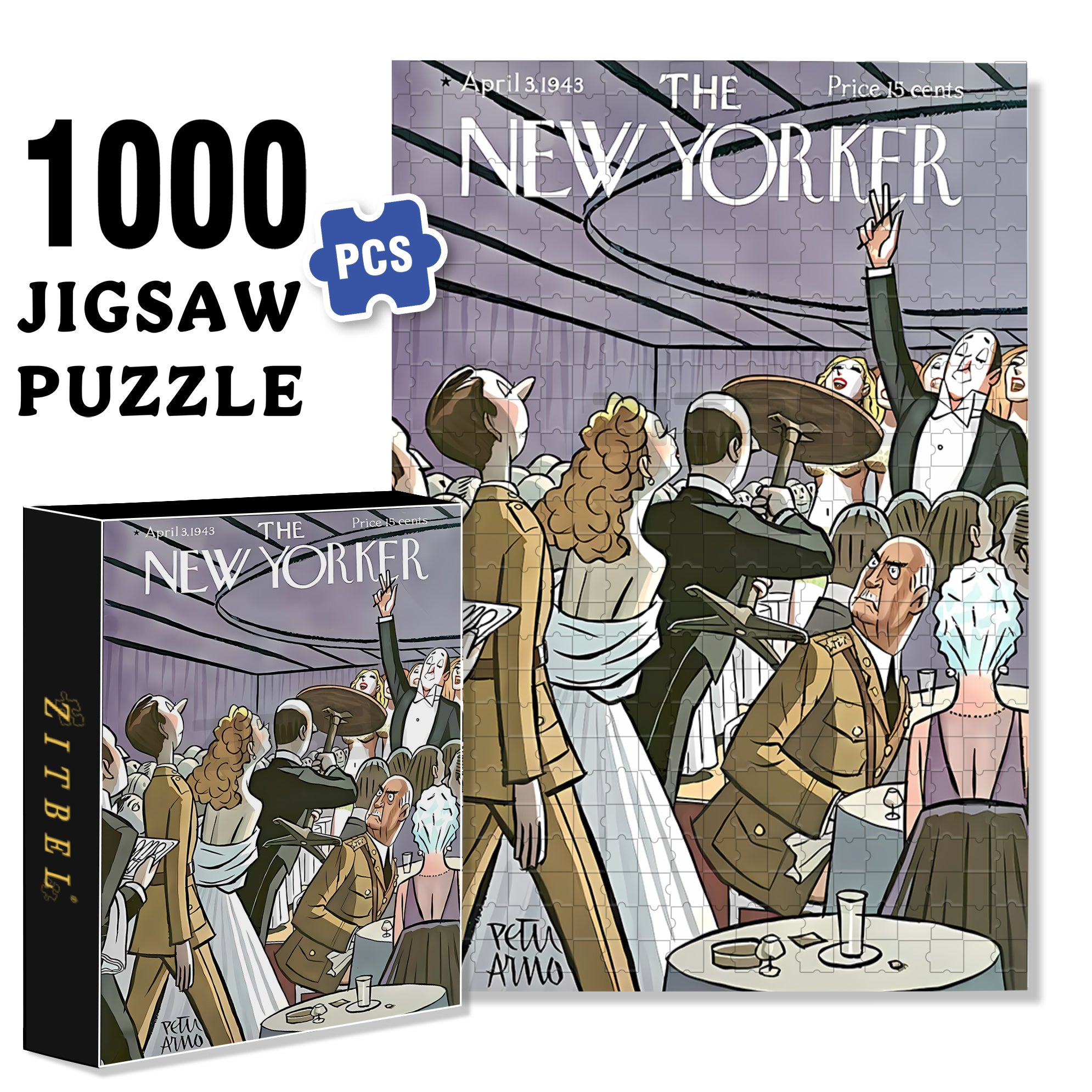 Riot 500pcs/1000pcs Jigsaw Puzzle, Scratch-Resistant, Interactive Family Game & Brain-Boosting DIY Decor, Perfect for Halloween, Christmas & New Year Gifts, Family Puzzle Game