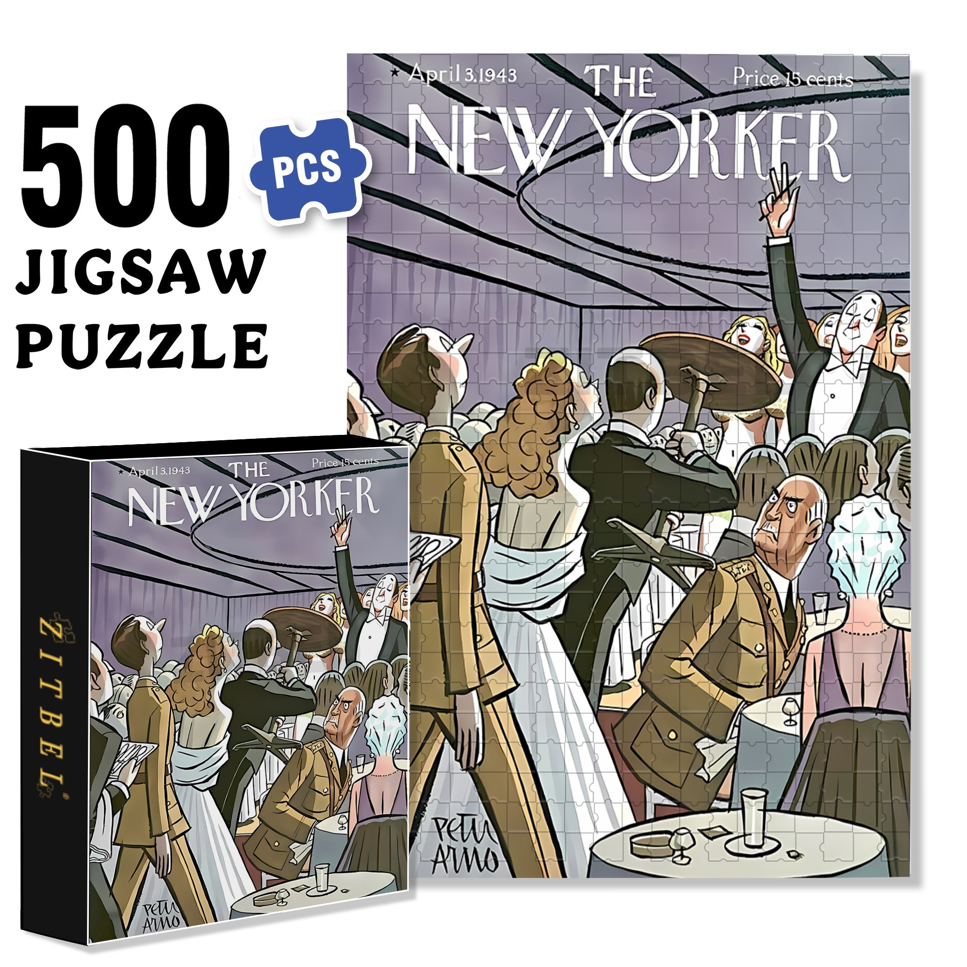 Riot 500pcs/1000pcs Jigsaw Puzzle, Scratch-Resistant, Interactive Family Game & Brain-Boosting DIY Decor, Perfect for Halloween, Christmas & New Year Gifts, Family Puzzle Game