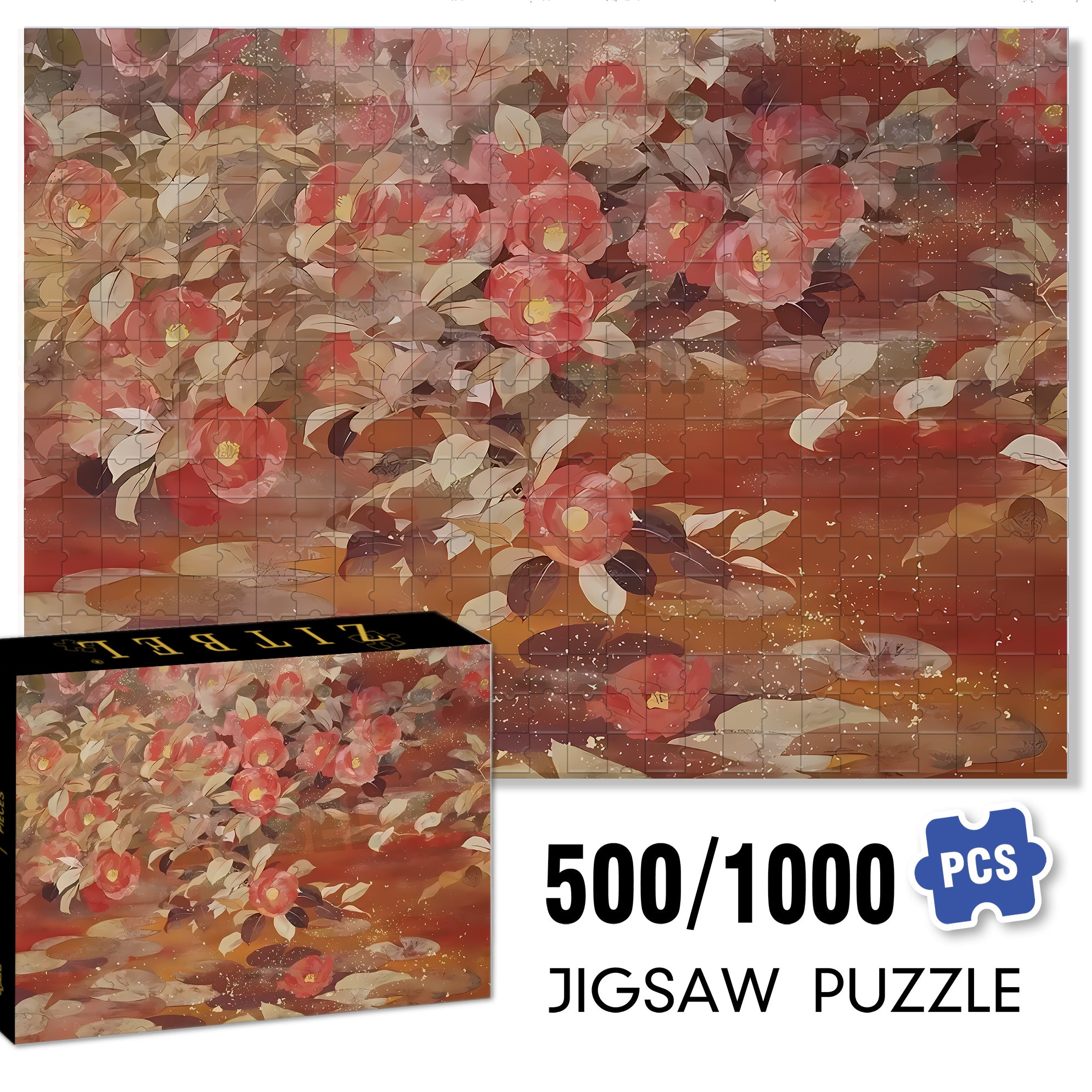 Safflower 500pcs/1000pcs Jigsaw Puzzle, Scratch-Resistant, Interactive Family Game & Brain-Boosting DIY Decor, Perfect for Halloween, Christmas & New Year Gifts, Family Puzzle Game