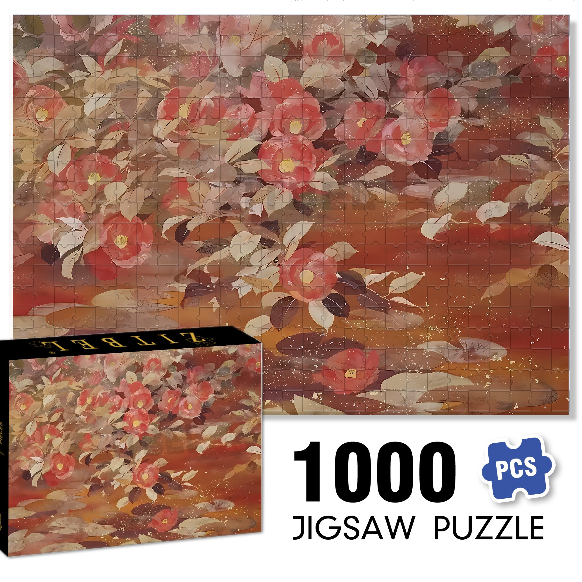 Safflower 500pcs/1000pcs Jigsaw Puzzle, Scratch-Resistant, Interactive Family Game & Brain-Boosting DIY Decor, Perfect for Halloween, Christmas & New Year Gifts, Family Puzzle Game