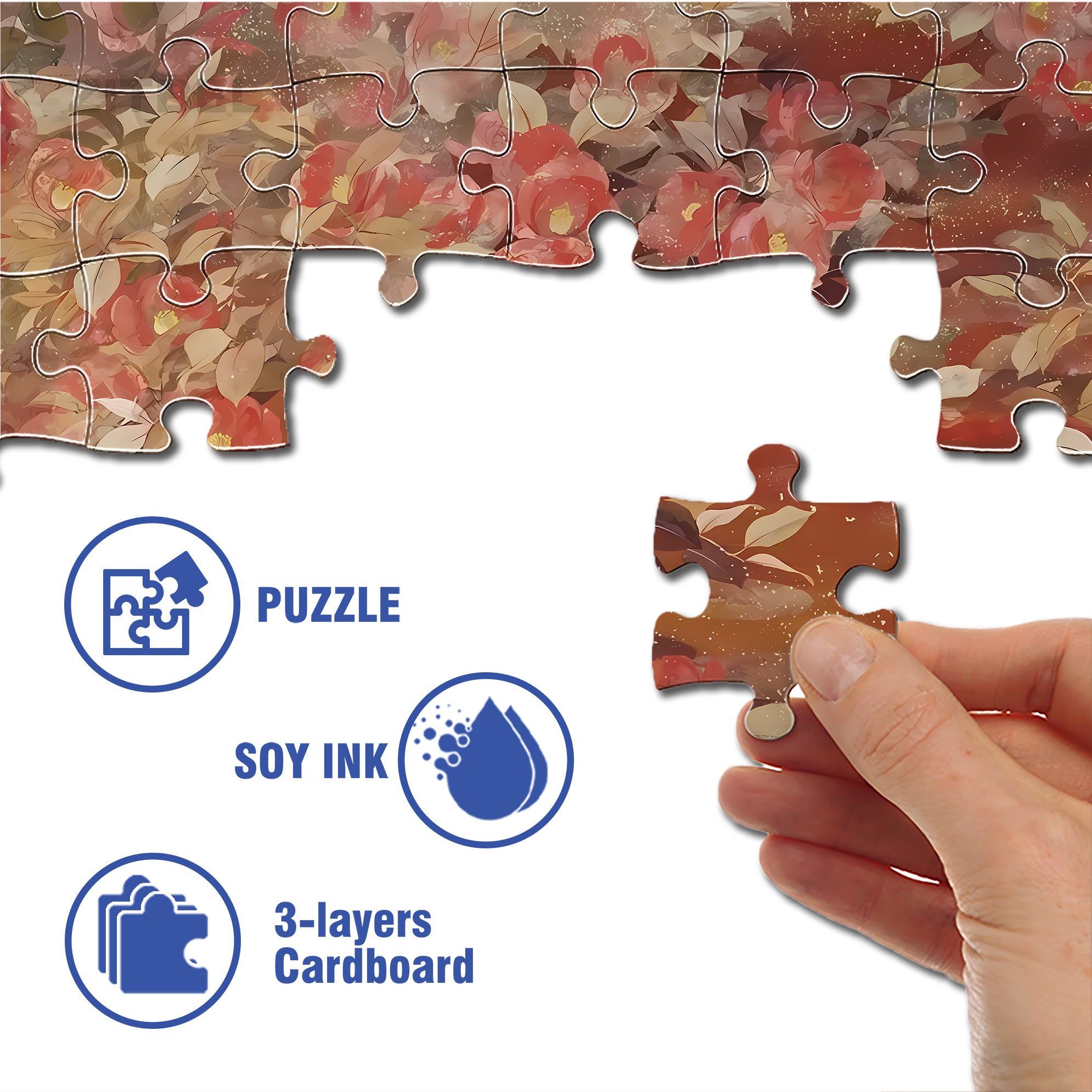 Safflower 500pcs/1000pcs Jigsaw Puzzle, Scratch-Resistant, Interactive Family Game & Brain-Boosting DIY Decor, Perfect for Halloween, Christmas & New Year Gifts, Family Puzzle Game