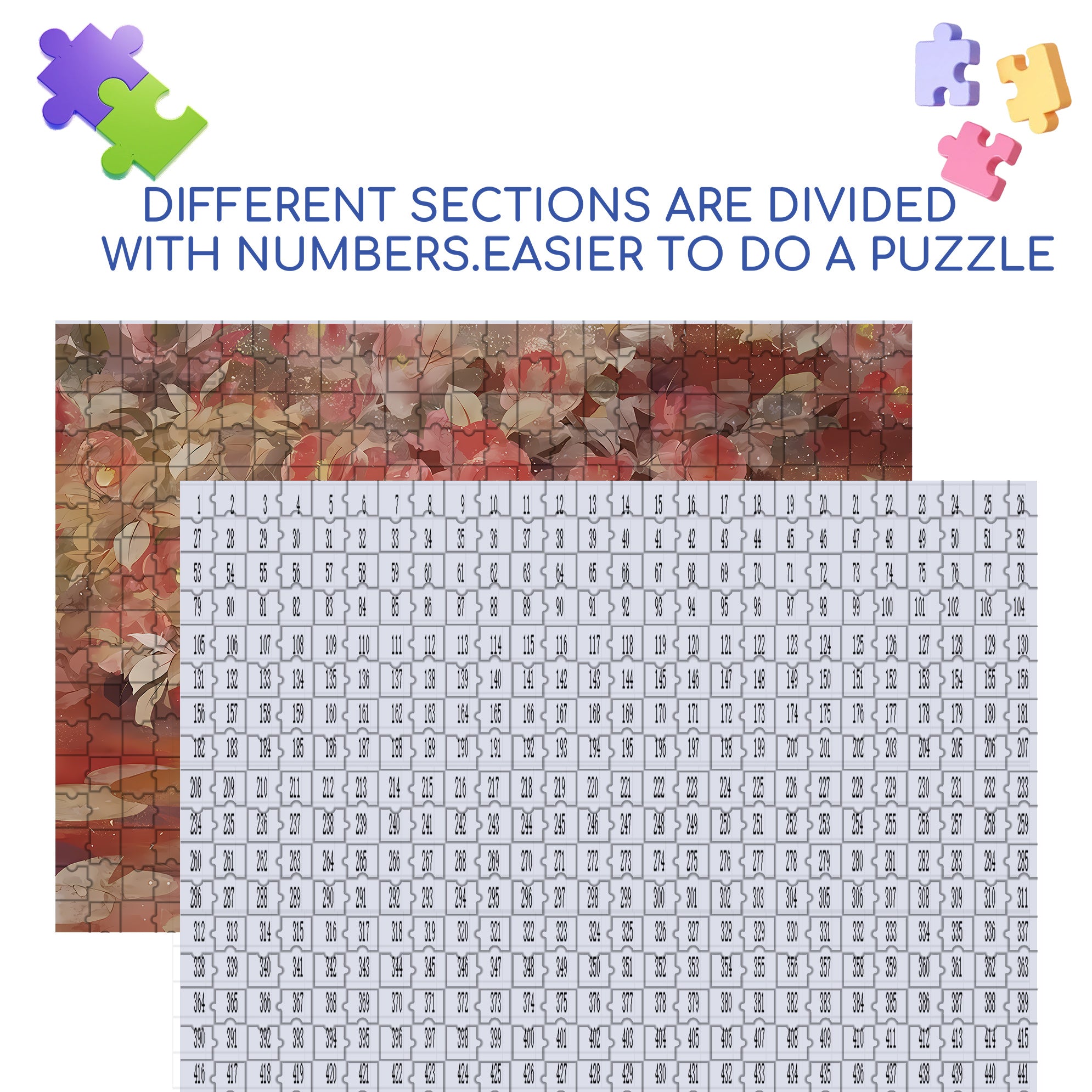Safflower 500pcs/1000pcs Jigsaw Puzzle, Scratch-Resistant, Interactive Family Game & Brain-Boosting DIY Decor, Perfect for Halloween, Christmas & New Year Gifts, Family Puzzle Game
