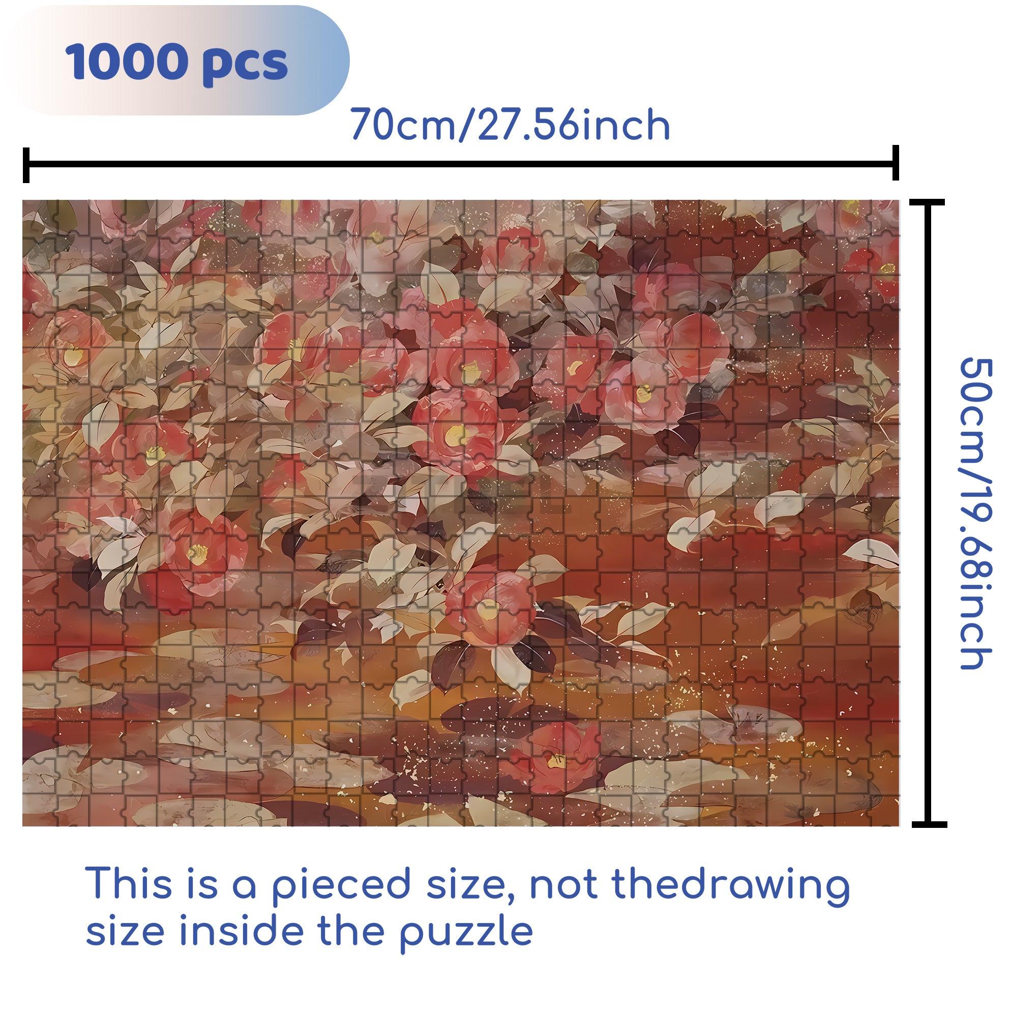 Safflower 500pcs/1000pcs Jigsaw Puzzle, Scratch-Resistant, Interactive Family Game & Brain-Boosting DIY Decor, Perfect for Halloween, Christmas & New Year Gifts, Family Puzzle Game