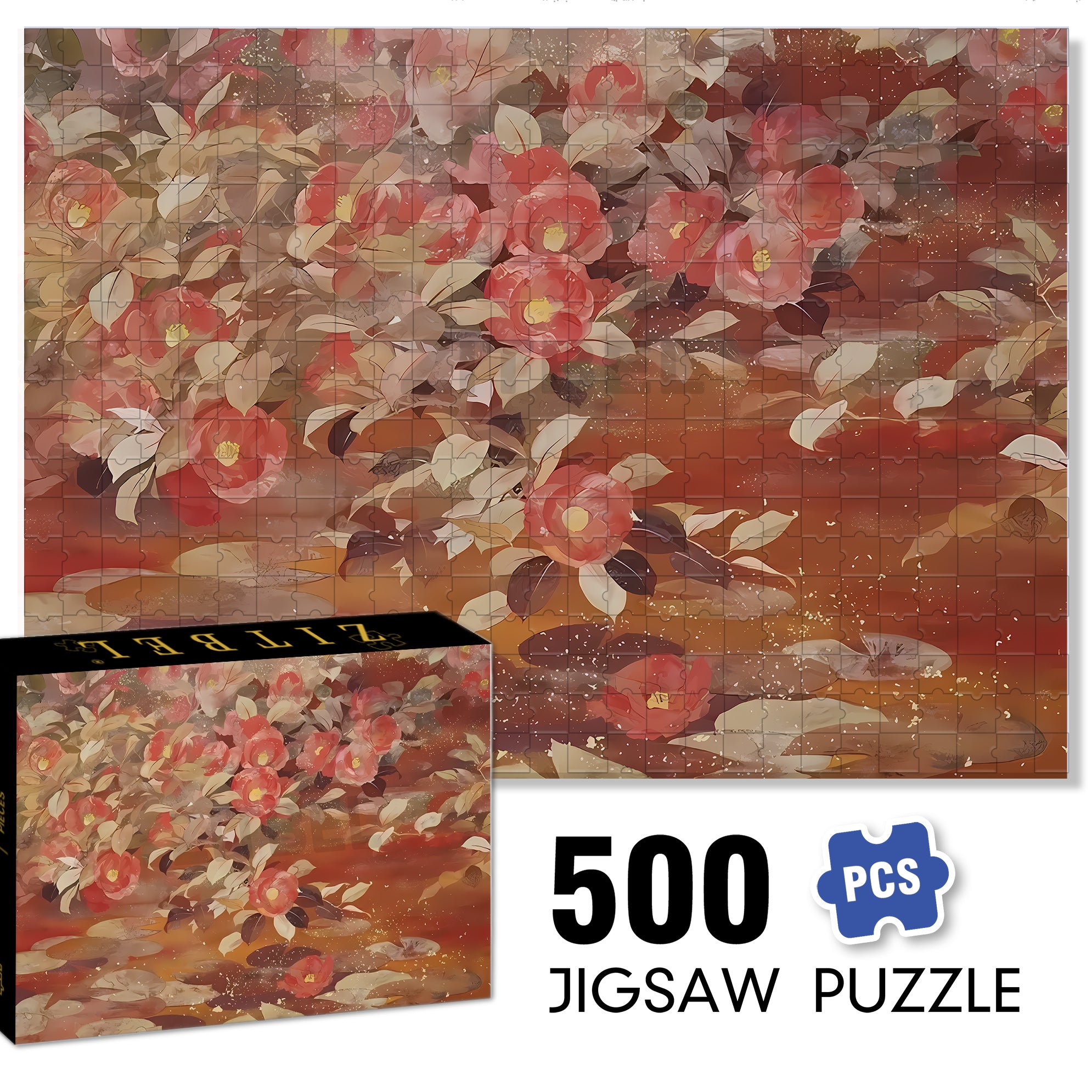 Safflower 500pcs/1000pcs Jigsaw Puzzle, Scratch-Resistant, Interactive Family Game & Brain-Boosting DIY Decor, Perfect for Halloween, Christmas & New Year Gifts, Family Puzzle Game