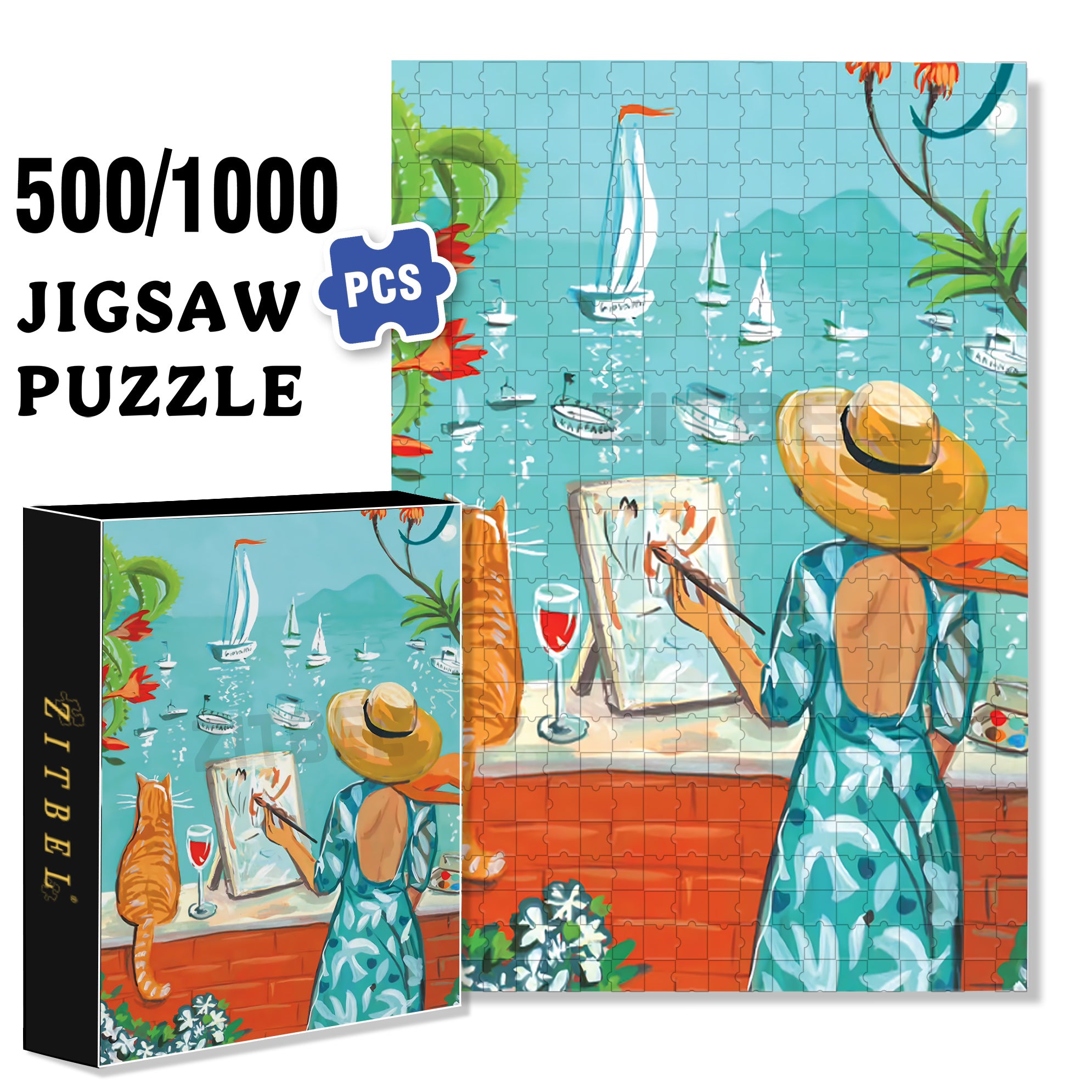 Southern Italy 500pcs/1000pcs Jigsaw Puzzle, Scratch-Resistant, Interactive Family Game & Brain-Boosting DIY Decor, Perfect for Halloween, Christmas & New Year Gifts, Family Puzzle Game