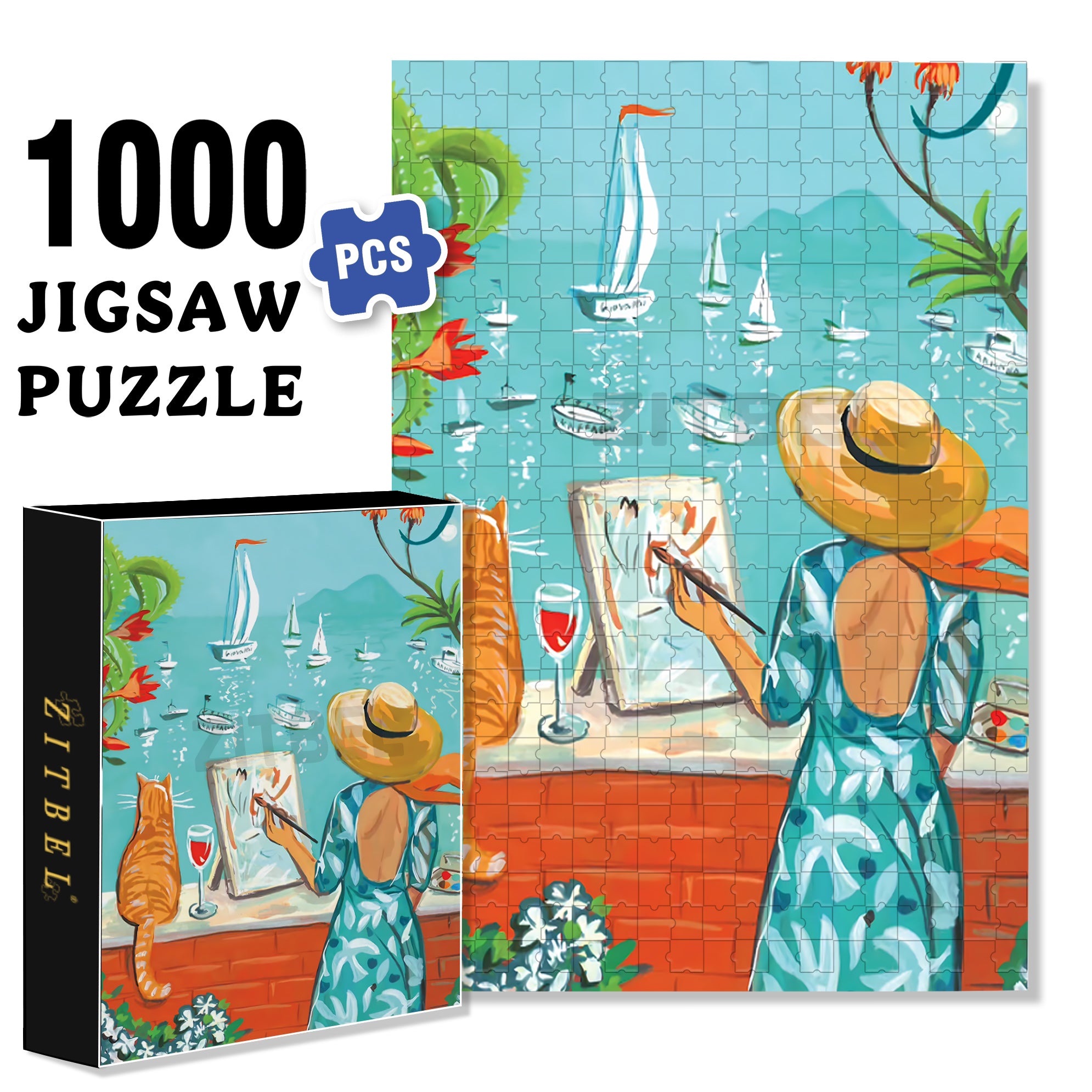Southern Italy 500pcs/1000pcs Jigsaw Puzzle, Scratch-Resistant, Interactive Family Game & Brain-Boosting DIY Decor, Perfect for Halloween, Christmas & New Year Gifts, Family Puzzle Game