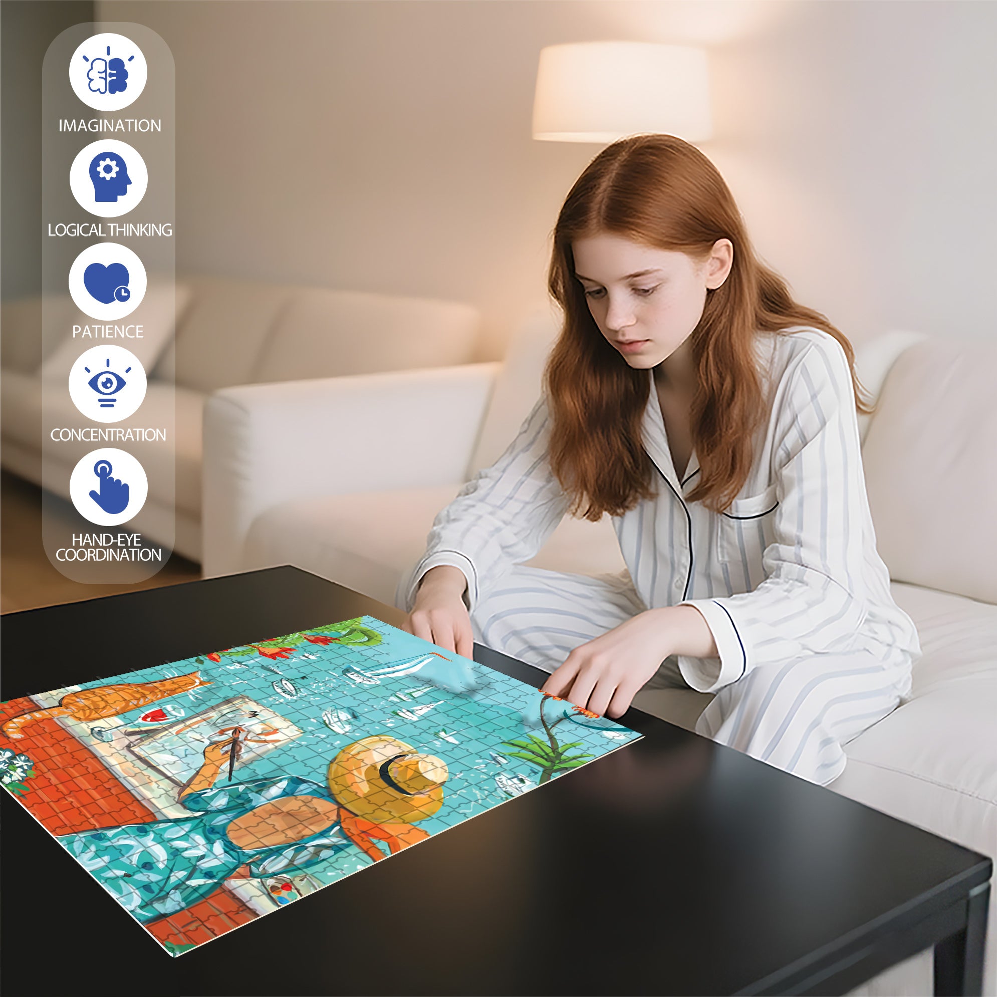 Southern Italy 500pcs/1000pcs Jigsaw Puzzle, Scratch-Resistant, Interactive Family Game & Brain-Boosting DIY Decor, Perfect for Halloween, Christmas & New Year Gifts, Family Puzzle Game