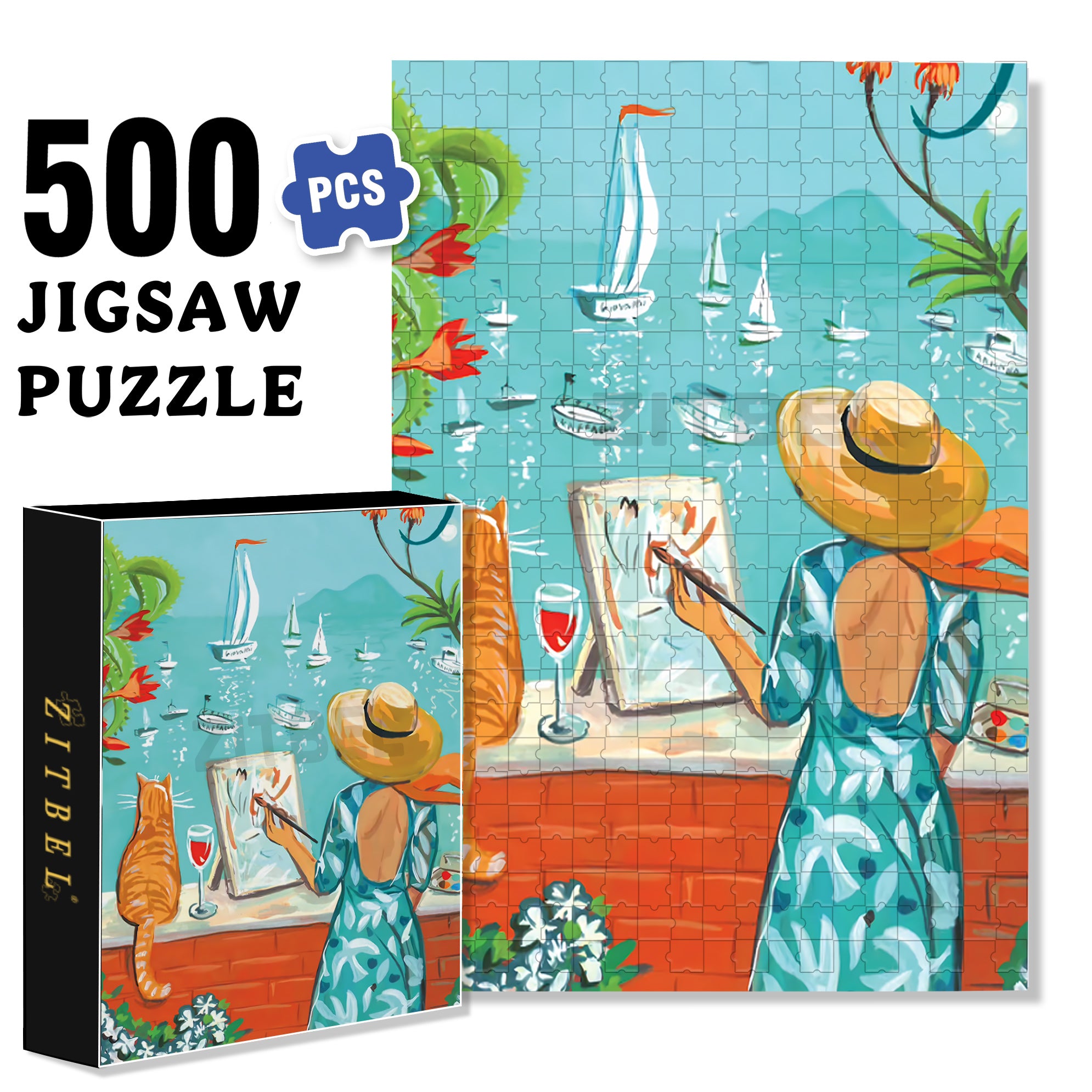 Southern Italy 500pcs/1000pcs Jigsaw Puzzle, Scratch-Resistant, Interactive Family Game & Brain-Boosting DIY Decor, Perfect for Halloween, Christmas & New Year Gifts, Family Puzzle Game