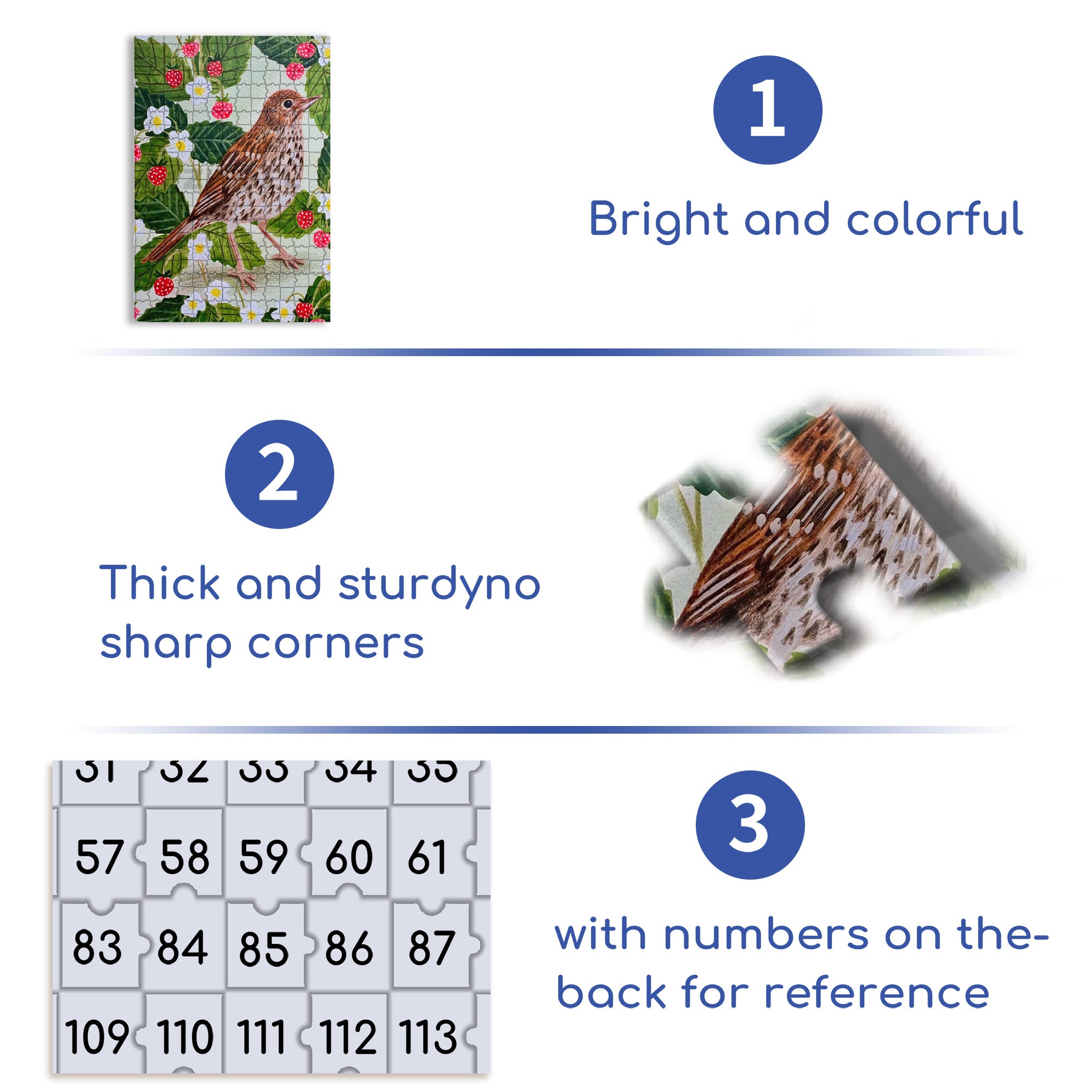 Strawberries And Birds 500pcs/1000pcs Jigsaw Puzzle, Scratch-Resistant, Interactive Family Game & Brain-Boosting DIY Decor, Perfect for Halloween, Christmas & New Year Gifts, Family Puzzle Game