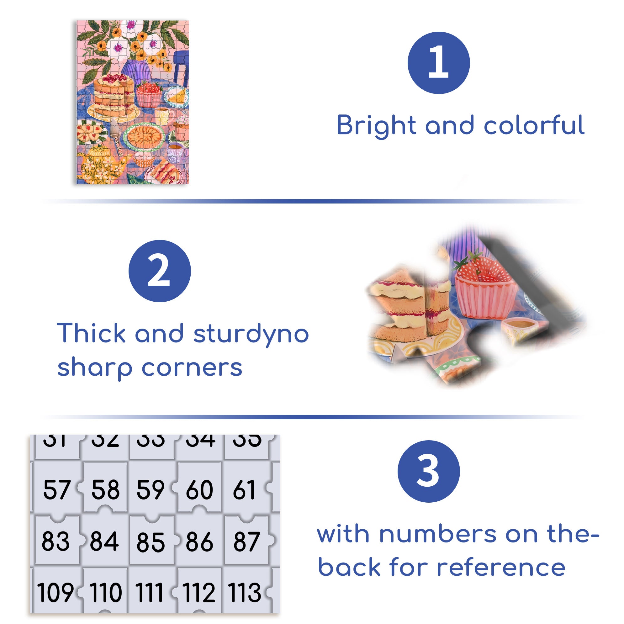 Sweet Dessert Lover 500pcs/1000pcs Jigsaw Puzzle, Scratch-Resistant, Interactive Family Game & Brain-Boosting DIY Decor, Perfect for Halloween, Christmas & New Year Gifts, Family Puzzle Game