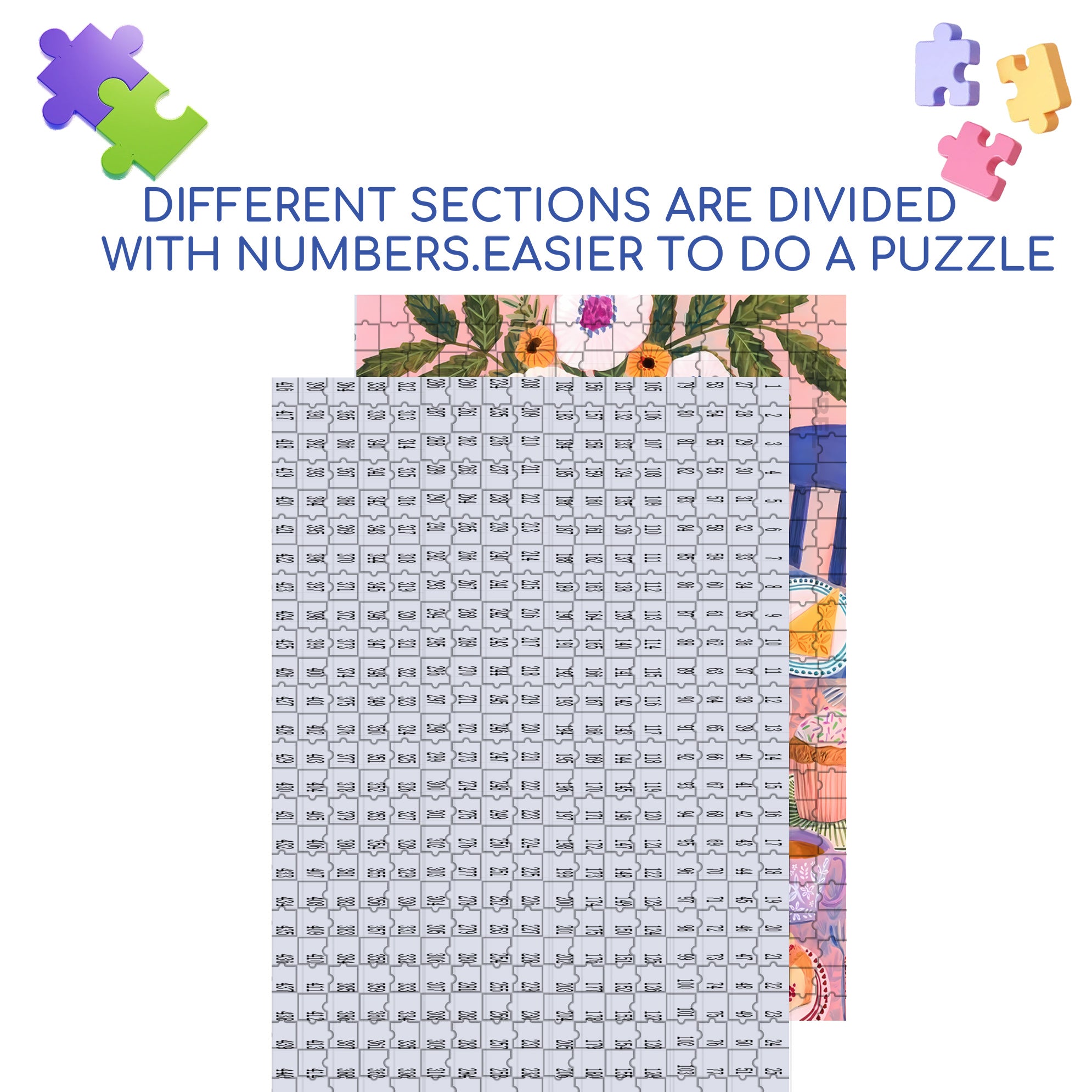 Sweet Dessert Lover 500pcs/1000pcs Jigsaw Puzzle, Scratch-Resistant, Interactive Family Game & Brain-Boosting DIY Decor, Perfect for Halloween, Christmas & New Year Gifts, Family Puzzle Game