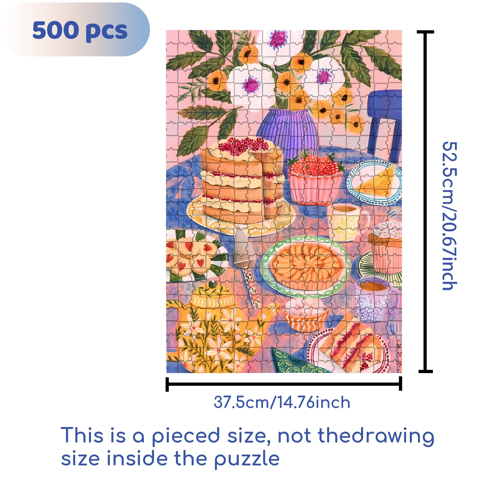 Sweet Dessert Lover 500pcs/1000pcs Jigsaw Puzzle, Scratch-Resistant, Interactive Family Game & Brain-Boosting DIY Decor, Perfect for Halloween, Christmas & New Year Gifts, Family Puzzle Game