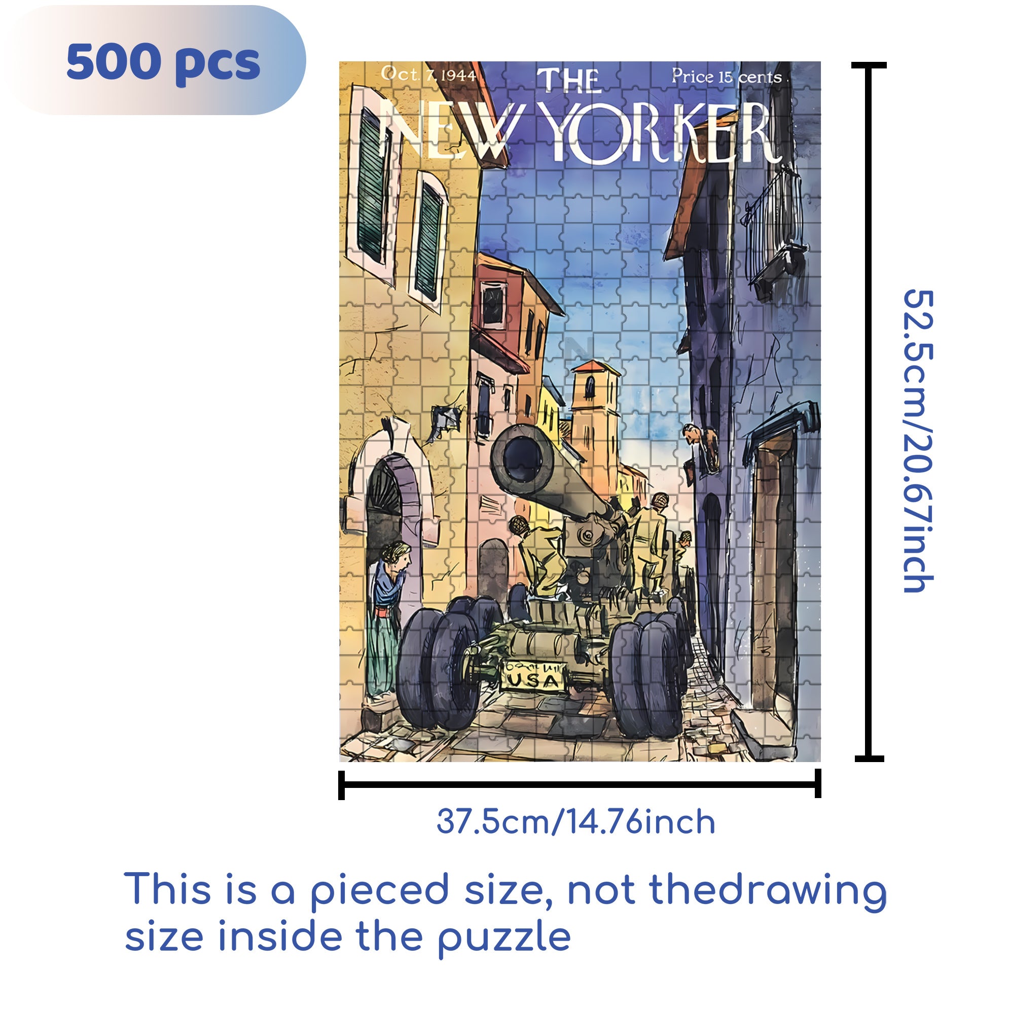 Tank Intrusion 500pcs/1000pcs Jigsaw Puzzle, Scratch-Resistant, Interactive Family Game & Brain-Boosting DIY Decor, Perfect for Halloween, Christmas & New Year Gifts, Family Puzzle Game