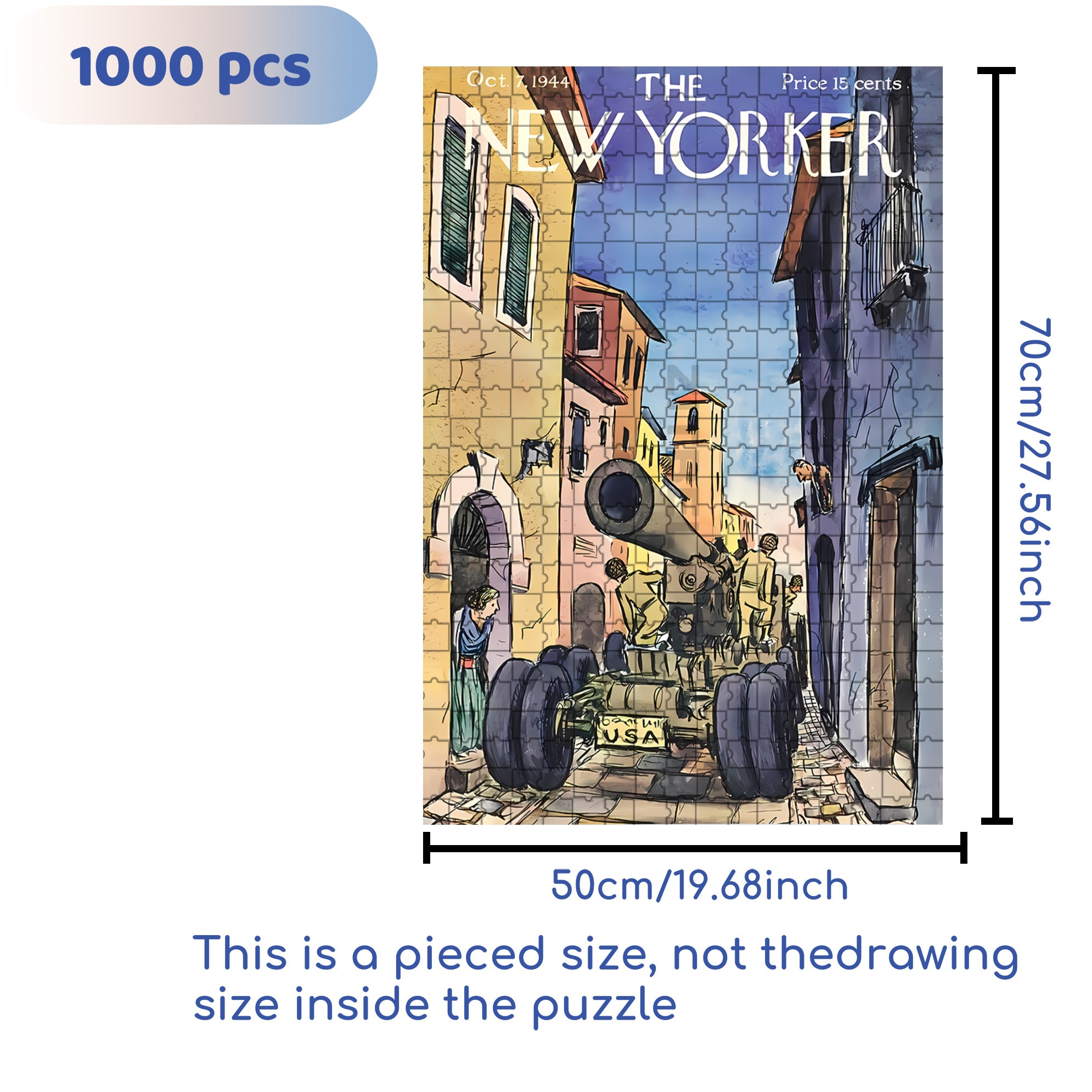 Tank Intrusion 500pcs/1000pcs Jigsaw Puzzle, Scratch-Resistant, Interactive Family Game & Brain-Boosting DIY Decor, Perfect for Halloween, Christmas & New Year Gifts, Family Puzzle Game