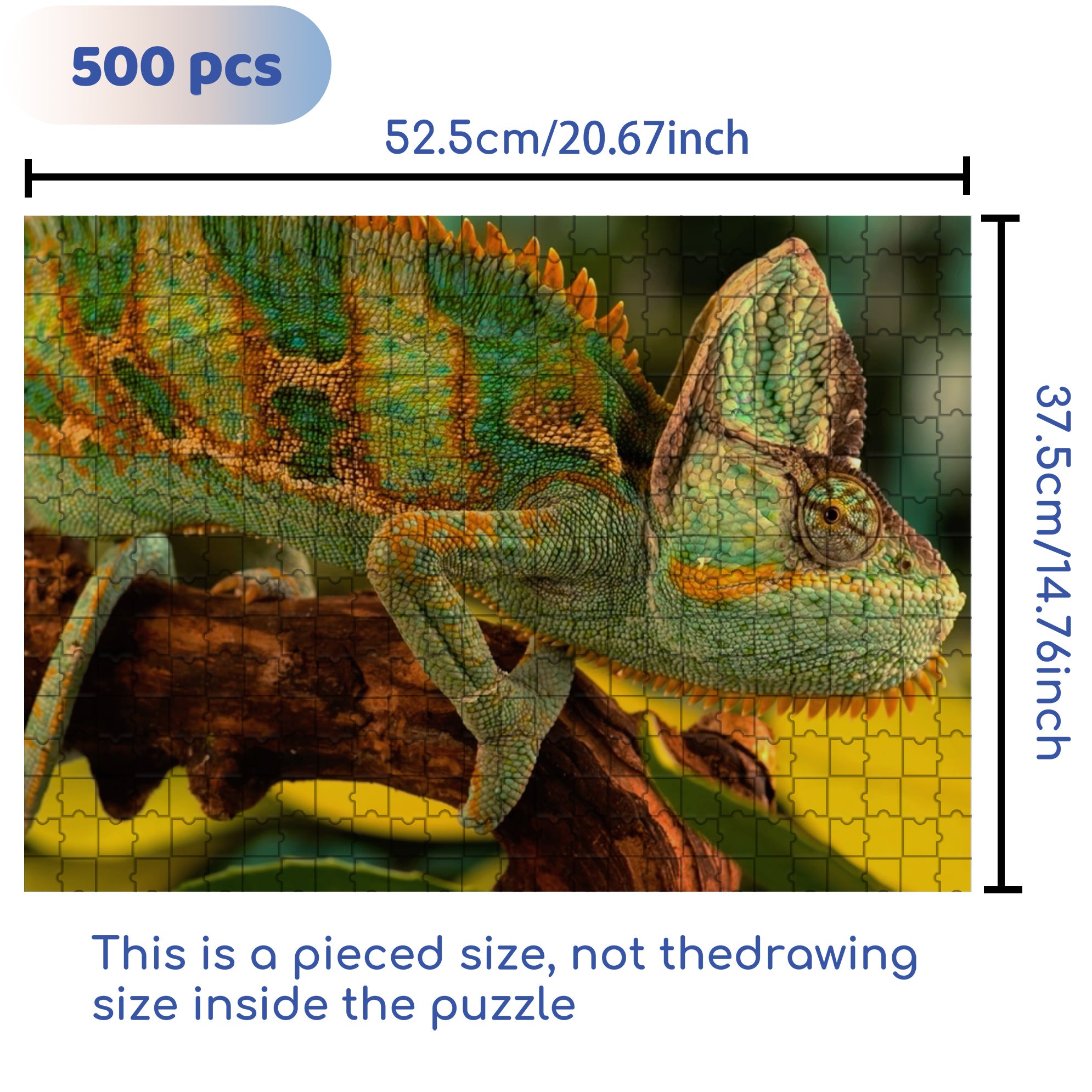 Wild Chameleons 500pcs/1000pcs Jigsaw Puzzle, Scratch-Resistant, Interactive Family Game & Brain-Boosting DIY Decor, Perfect for Halloween, Christmas & New Year Gifts, Family Puzzle Game