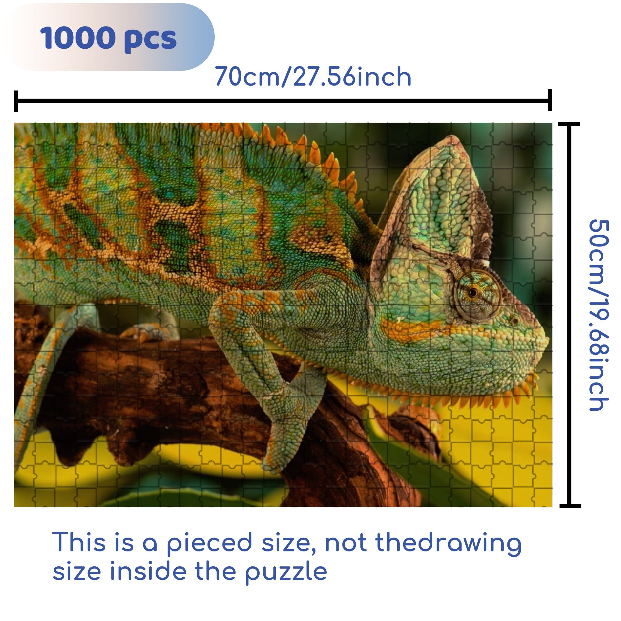 Wild Chameleons 500pcs/1000pcs Jigsaw Puzzle, Scratch-Resistant, Interactive Family Game & Brain-Boosting DIY Decor, Perfect for Halloween, Christmas & New Year Gifts, Family Puzzle Game