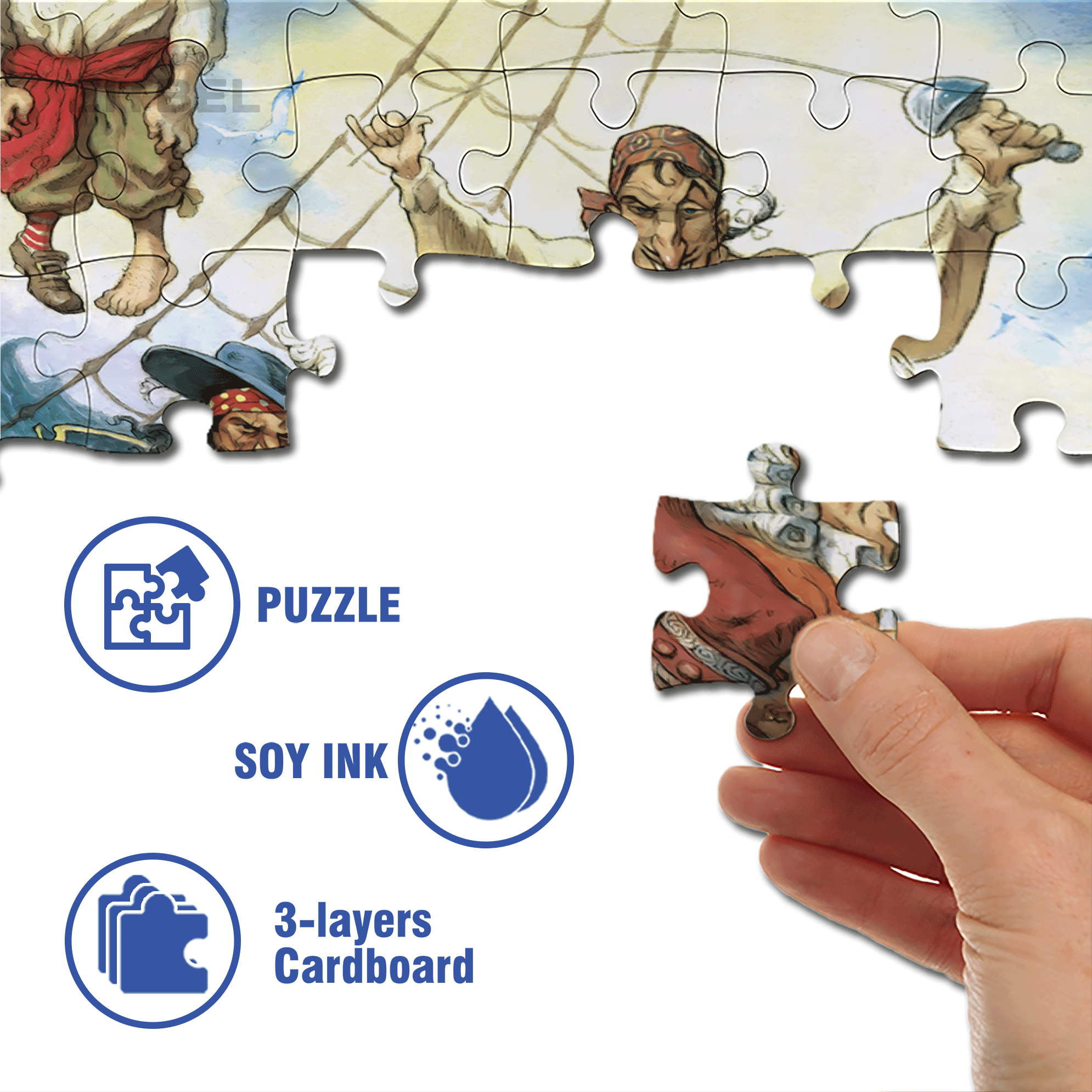 A Pirate's Life 500pcs/1000pcs Jigsaw Puzzle, Scratch-Resistant, Interactive Family Game & Brain-Boosting DIY Decor, Perfect for Halloween, Christmas & New Year Gifts, Family Puzzle Game