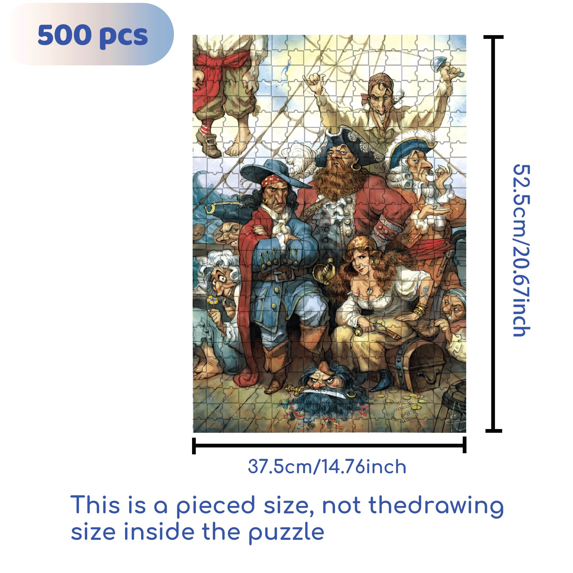 A Pirate's Life 500pcs/1000pcs Jigsaw Puzzle, Scratch-Resistant, Interactive Family Game & Brain-Boosting DIY Decor, Perfect for Halloween, Christmas & New Year Gifts, Family Puzzle Game