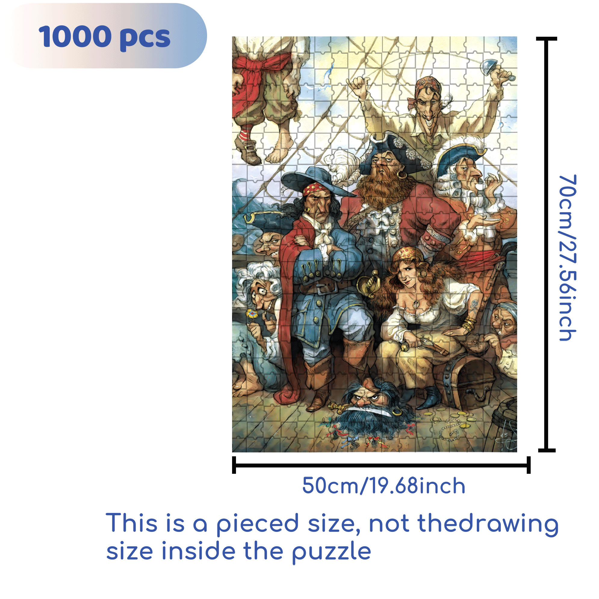 A Pirate's Life 500pcs/1000pcs Jigsaw Puzzle, Scratch-Resistant, Interactive Family Game & Brain-Boosting DIY Decor, Perfect for Halloween, Christmas & New Year Gifts, Family Puzzle Game