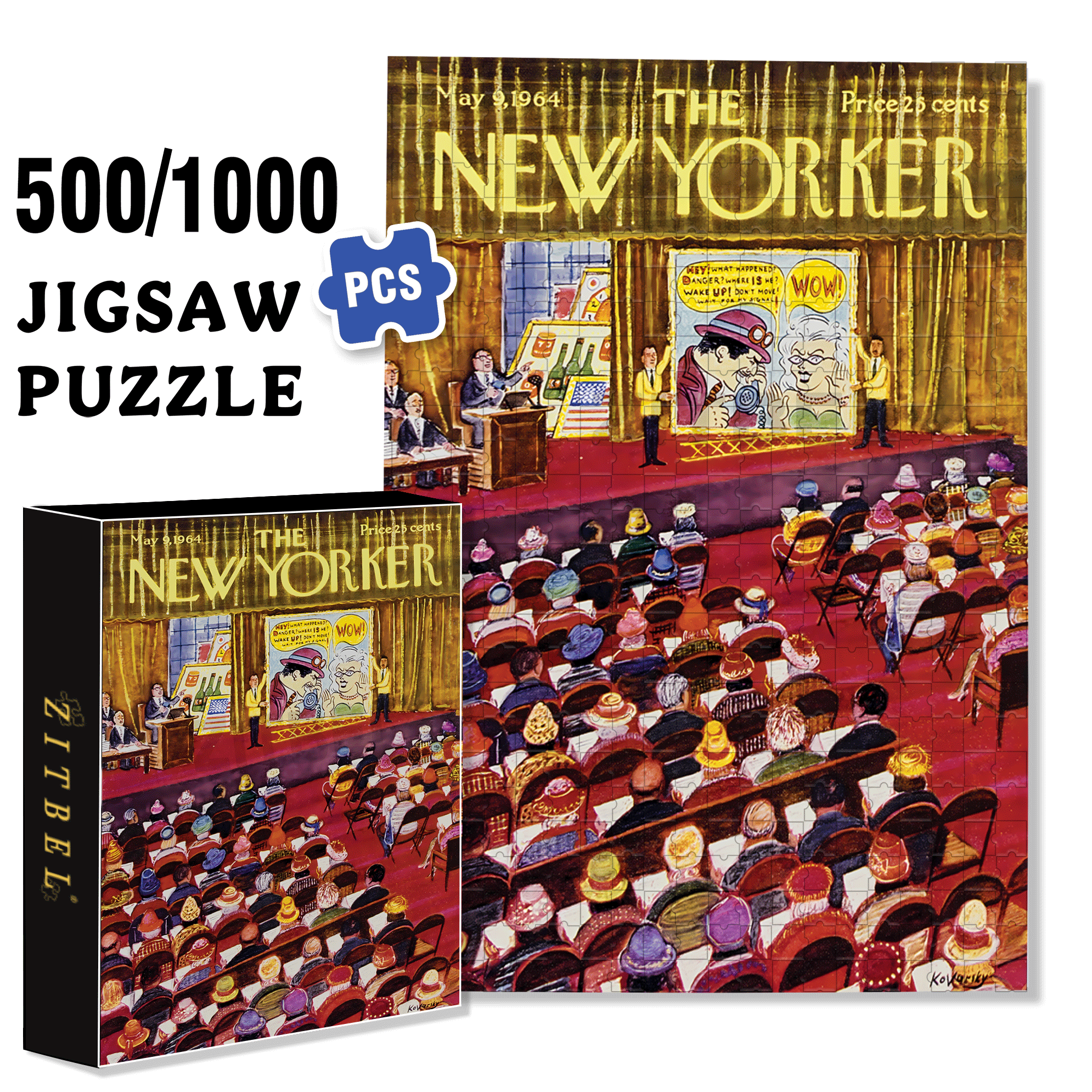 Art Auction 500pcs/1000pcs Jigsaw Puzzle, Scratch-Resistant, Interactive Family Game & Brain-Boosting DIY Decor, Perfect for Halloween, Christmas & New Year Gifts, Family Puzzle Game