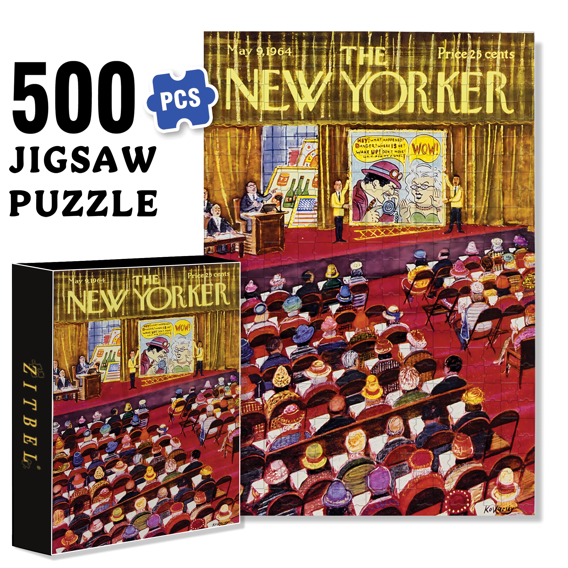 Art Auction 500pcs/1000pcs Jigsaw Puzzle, Scratch-Resistant, Interactive Family Game & Brain-Boosting DIY Decor, Perfect for Halloween, Christmas & New Year Gifts, Family Puzzle Game