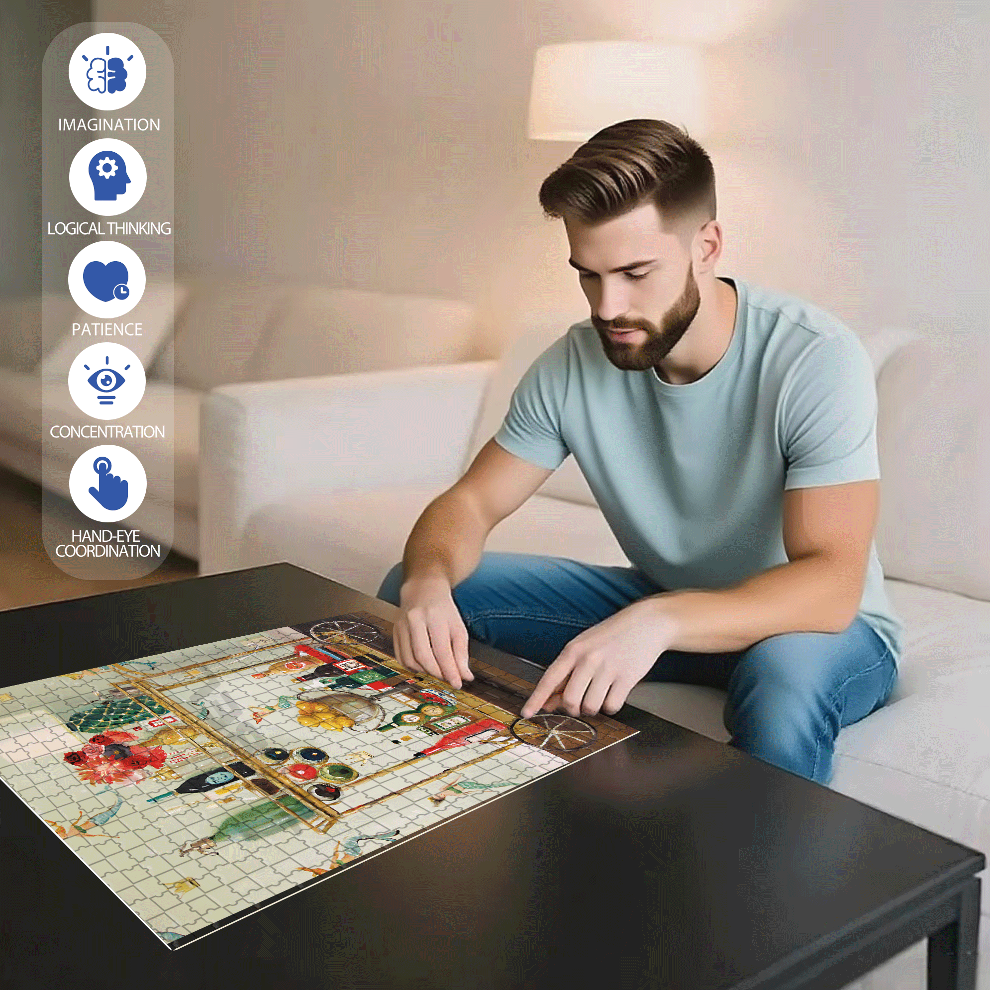 Barmaids 500pcs/1000pcs Jigsaw Puzzle, Scratch-Resistant, Interactive Family Game & Brain-Boosting DIY Decor, Perfect for Halloween, Christmas & New Year Gifts, Family Puzzle Game