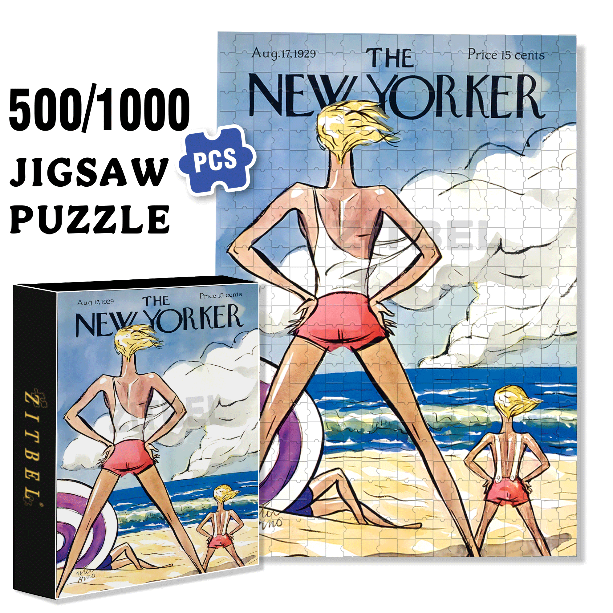 Bay Watchers 500pcs/1000pcs Jigsaw Puzzle, Scratch-Resistant, Interactive Family Game & Brain-Boosting DIY Decor, Perfect for Halloween, Christmas & New Year Gifts, Family Puzzle Game