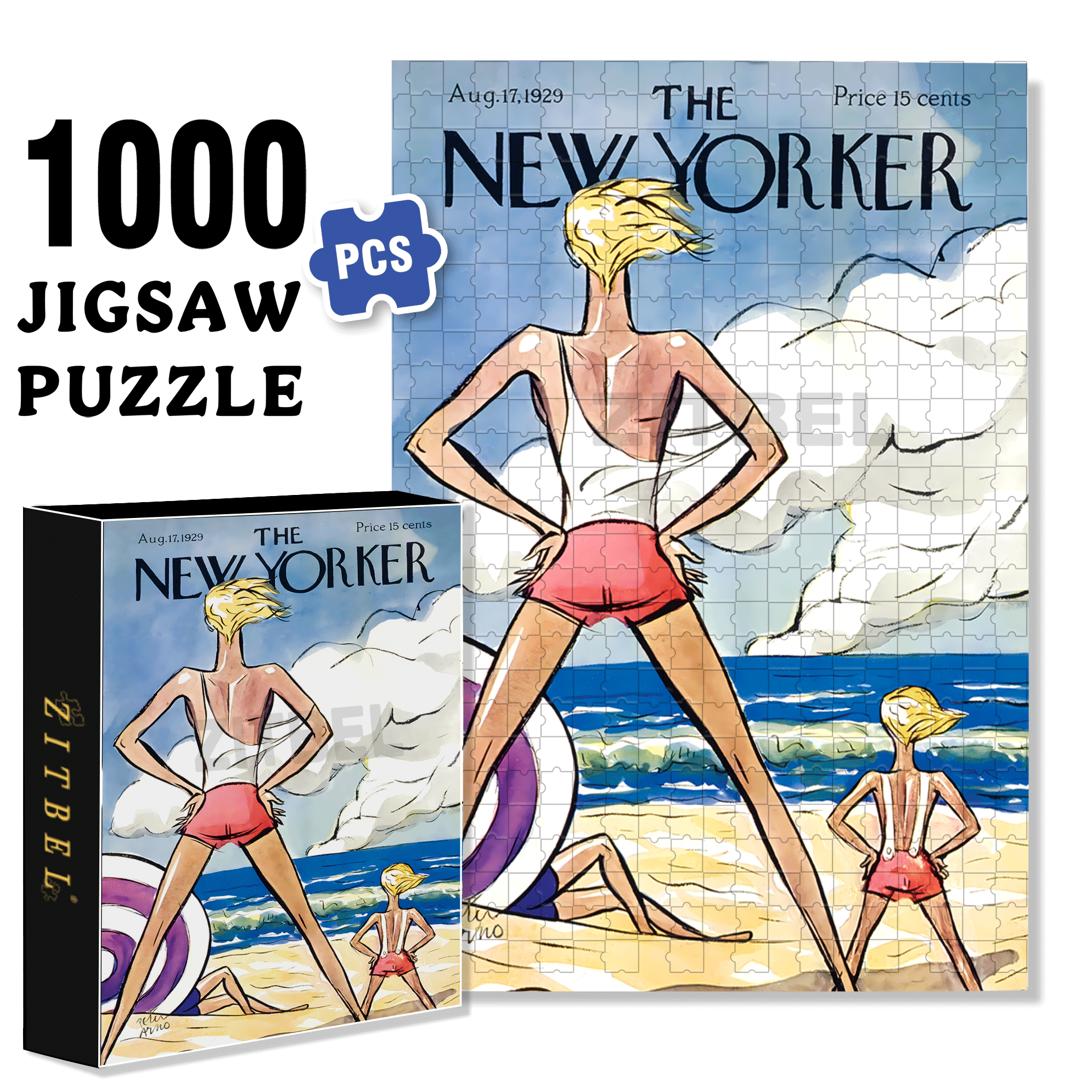 Bay Watchers 500pcs/1000pcs Jigsaw Puzzle, Scratch-Resistant, Interactive Family Game & Brain-Boosting DIY Decor, Perfect for Halloween, Christmas & New Year Gifts, Family Puzzle Game
