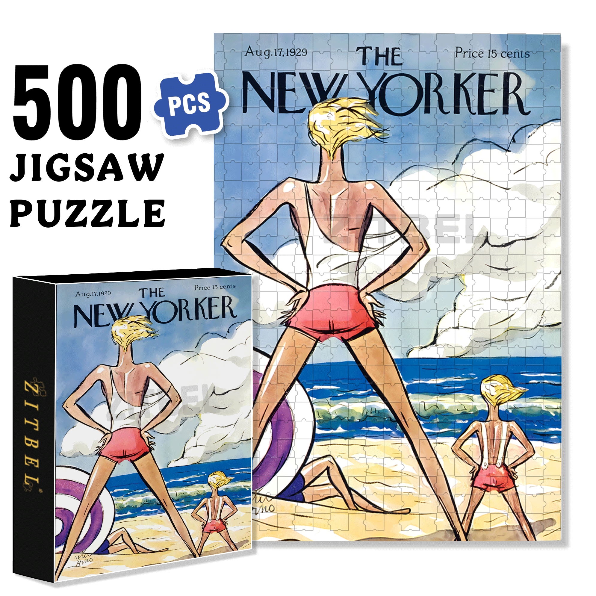 Bay Watchers 500pcs/1000pcs Jigsaw Puzzle, Scratch-Resistant, Interactive Family Game & Brain-Boosting DIY Decor, Perfect for Halloween, Christmas & New Year Gifts, Family Puzzle Game