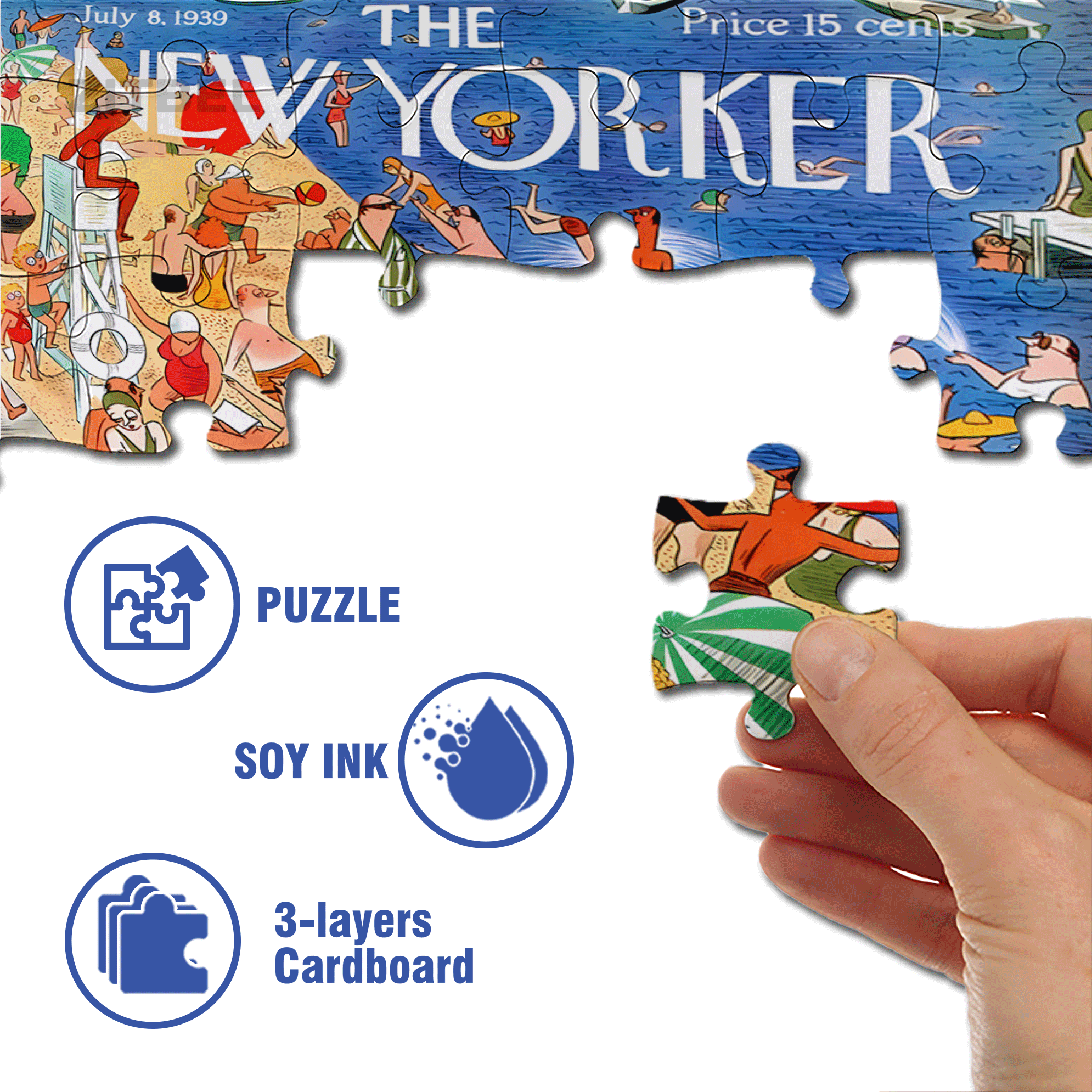 Beachgoing 500pcs/1000pcs Jigsaw Puzzle, Scratch-Resistant, Interactive Family Game & Brain-Boosting DIY Decor, Perfect for Halloween, Christmas & New Year Gifts, Family Puzzle Game