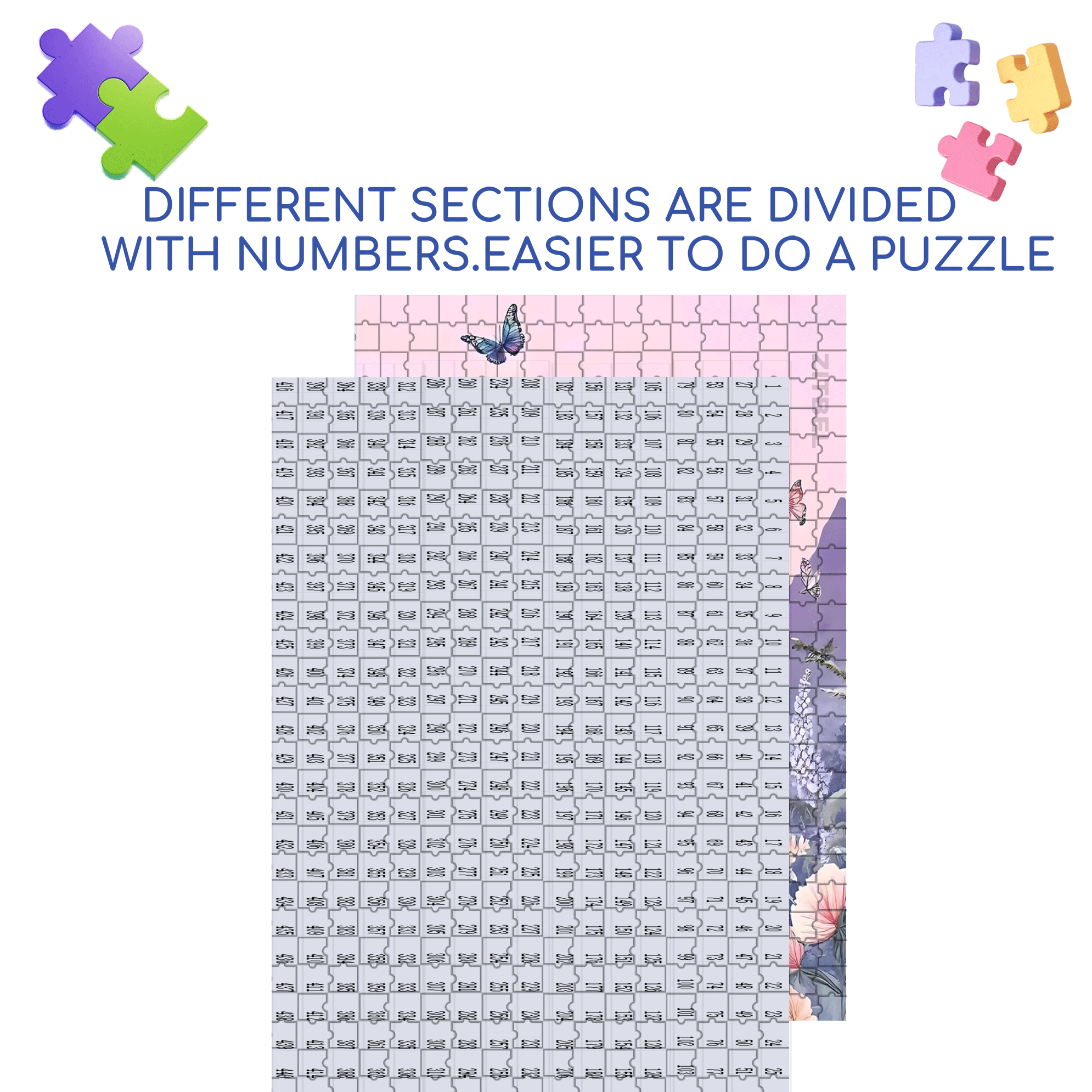 Butterfly Valley 500pcs/1000pcs Jigsaw Puzzle, Scratch-Resistant, Interactive Family Game & Brain-Boosting DIY Decor, Perfect for Halloween, Christmas & New Year Gifts, Family Puzzle Game