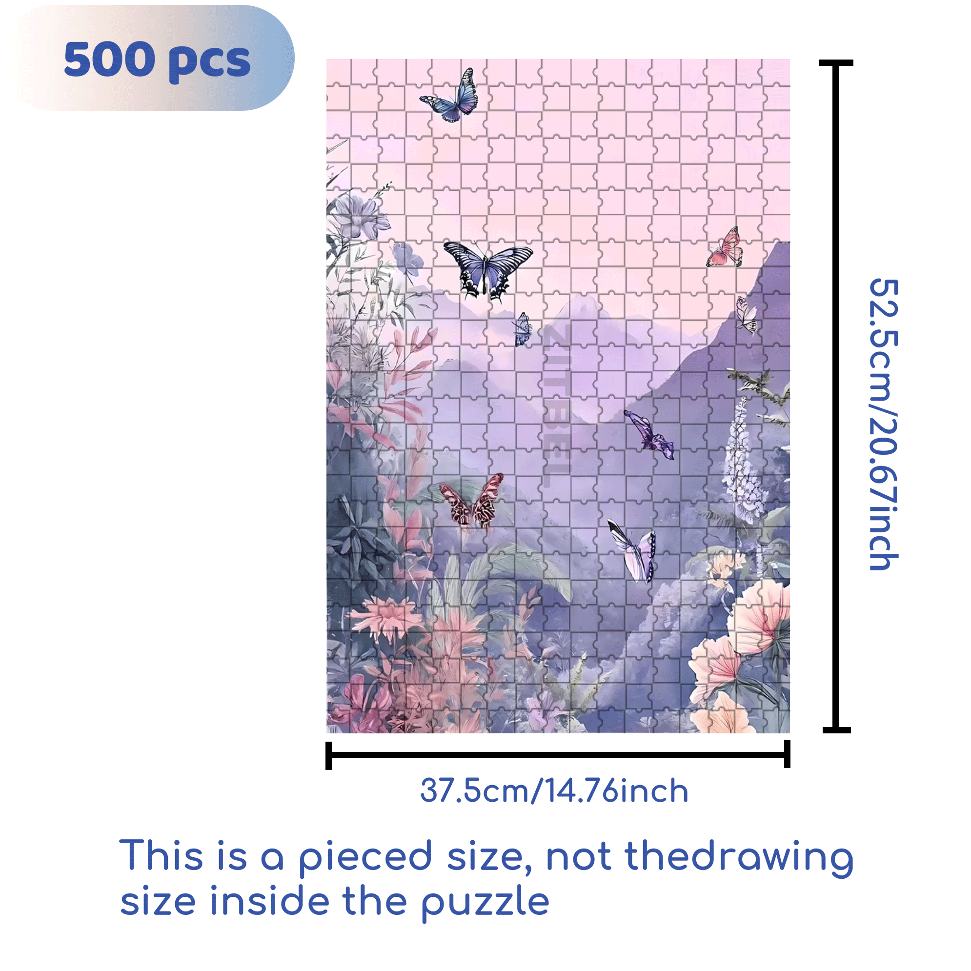 Butterfly Valley 500pcs/1000pcs Jigsaw Puzzle, Scratch-Resistant, Interactive Family Game & Brain-Boosting DIY Decor, Perfect for Halloween, Christmas & New Year Gifts, Family Puzzle Game