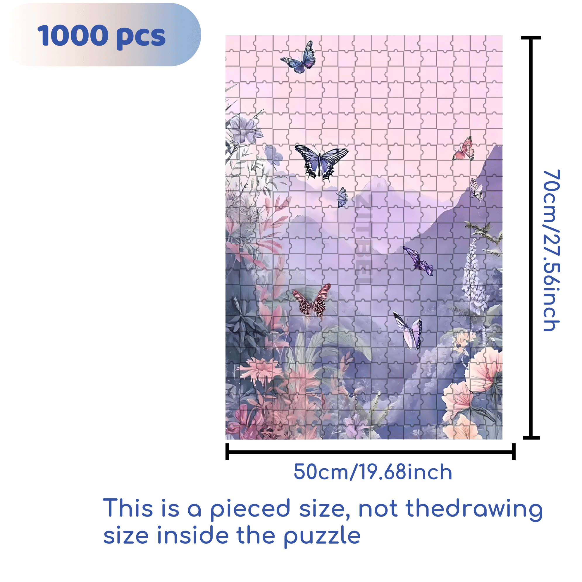 Butterfly Valley 500pcs/1000pcs Jigsaw Puzzle, Scratch-Resistant, Interactive Family Game & Brain-Boosting DIY Decor, Perfect for Halloween, Christmas & New Year Gifts, Family Puzzle Game
