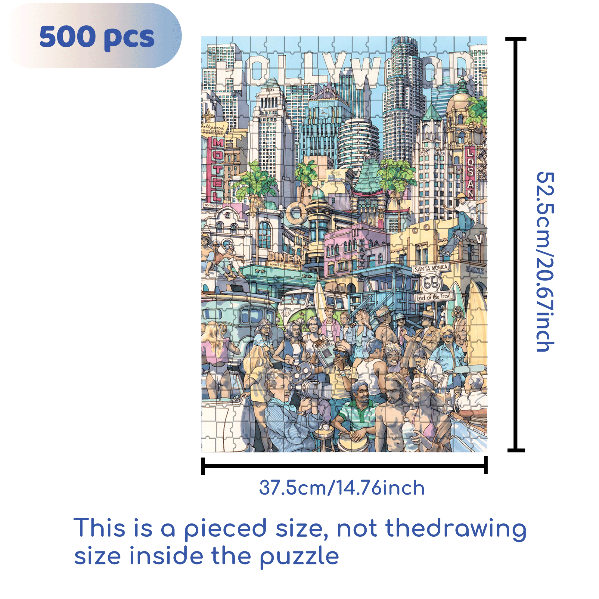 California Dreaming 500pcs/1000pcs Jigsaw Puzzle, Scratch-Resistant, Interactive Family Game & Brain-Boosting DIY Decor, Perfect for Halloween, Christmas & New Year Gifts, Family Puzzle Game