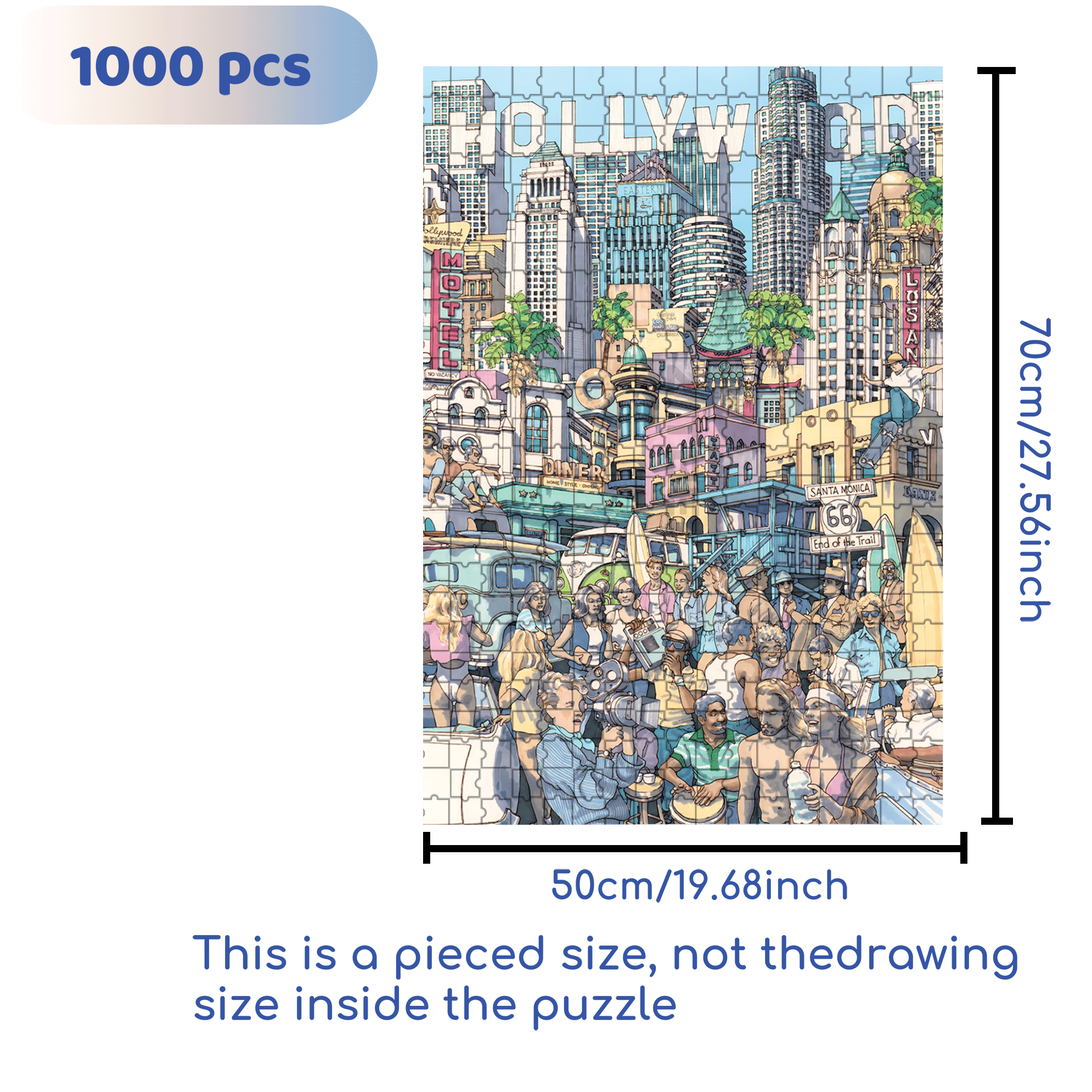 California Dreaming 500pcs/1000pcs Jigsaw Puzzle, Scratch-Resistant, Interactive Family Game & Brain-Boosting DIY Decor, Perfect for Halloween, Christmas & New Year Gifts, Family Puzzle Game
