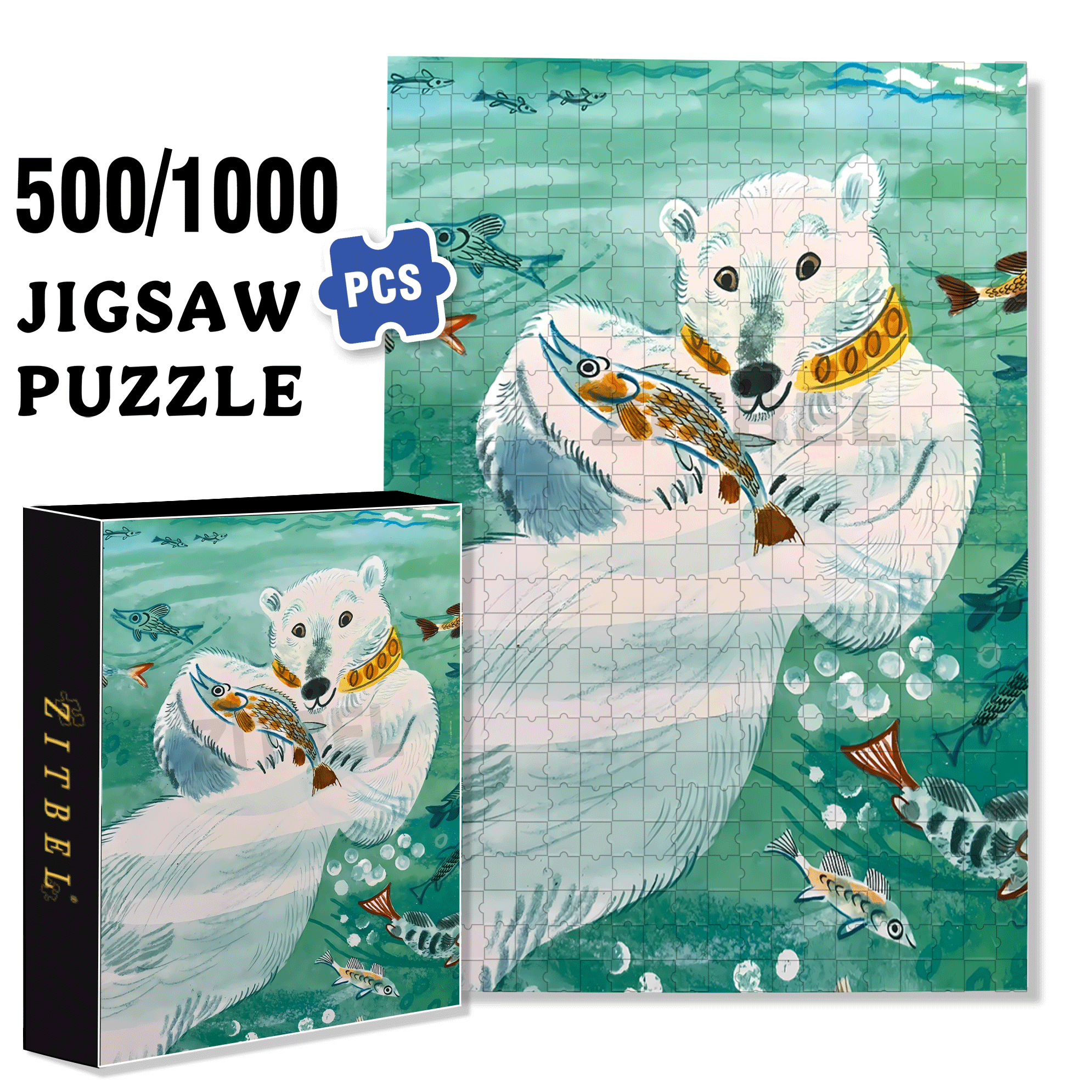 Can't Put It Down 500pcs/1000pcs Jigsaw Puzzle, Scratch-Resistant, Interactive Family Game & Brain-Boosting DIY Decor, Perfect for Halloween, Christmas & New Year Gifts, Family Puzzle Game