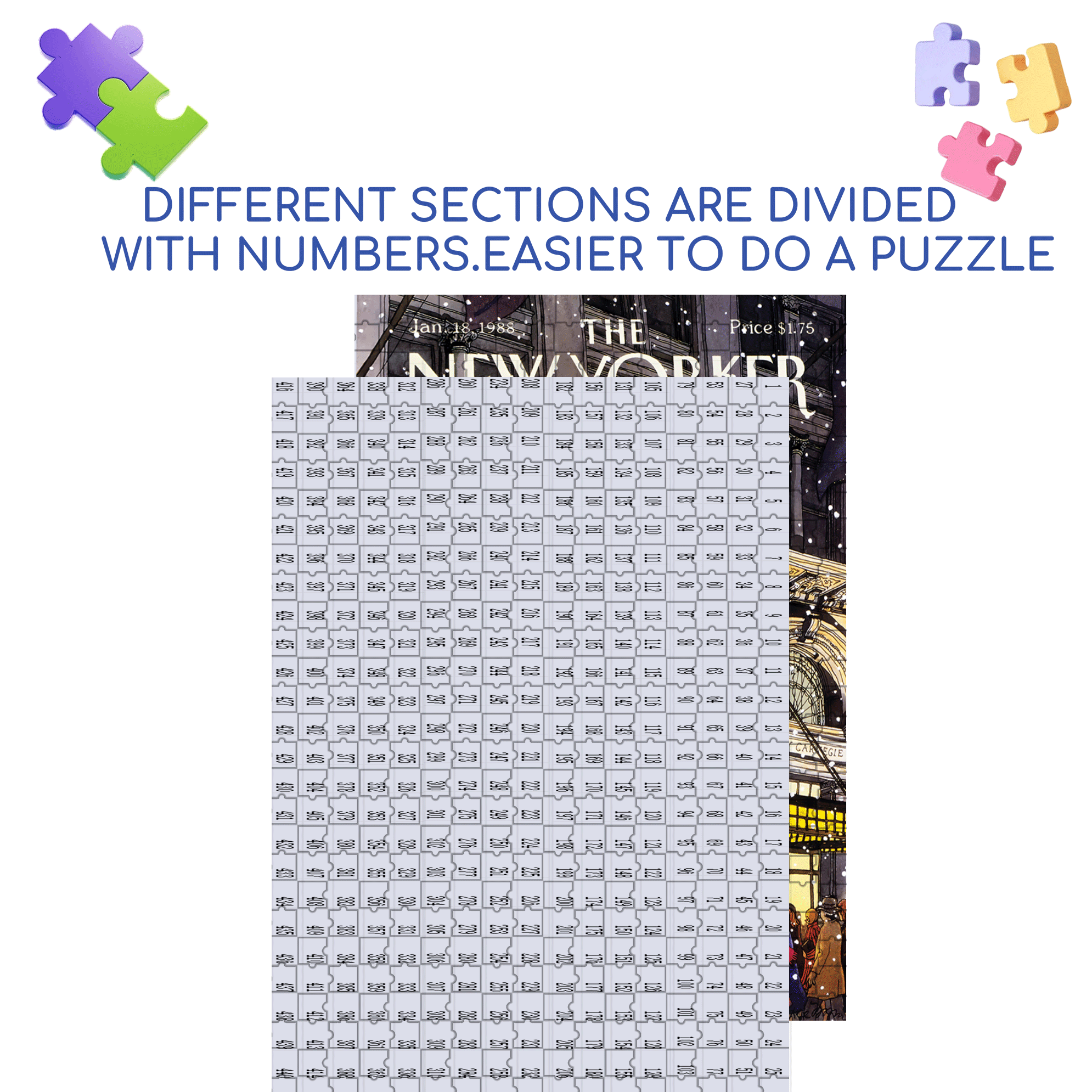 Carnegie Hall 500pcs/1000pcs Jigsaw Puzzle, Scratch-Resistant, Interactive Family Game & Brain-Boosting DIY Decor, Perfect for Halloween, Christmas & New Year Gifts, Family Puzzle Game