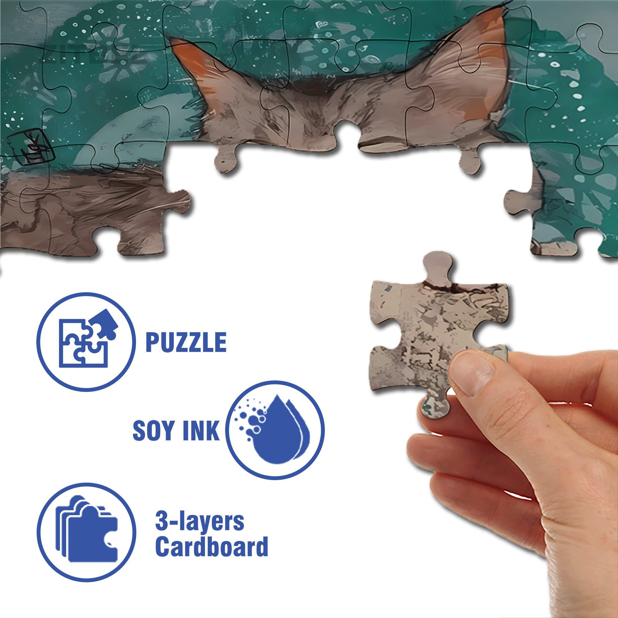 Cat Sleeping 3 500pcs/1000pcs Jigsaw Puzzle, Scratch-Resistant, Interactive Family Game & Brain-Boosting DIY Decor, Perfect for Halloween, Christmas & New Year Gifts, Family Puzzle Game