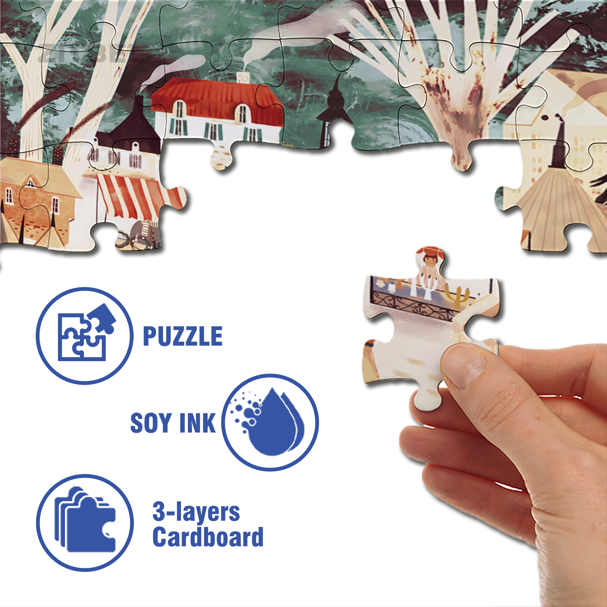 Christmas Market 500pcs/1000pcs Jigsaw Puzzle, Scratch-Resistant, Interactive Family Game & Brain-Boosting DIY Decor, Perfect for Halloween, Christmas & New Year Gifts, Family Puzzle Game