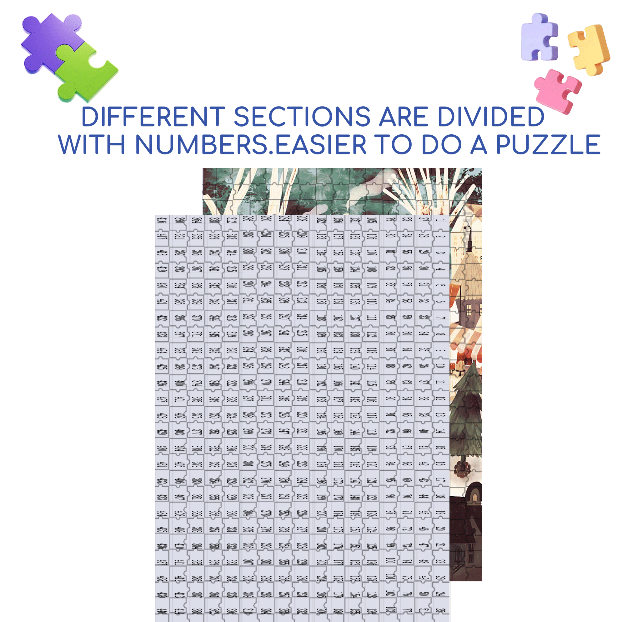 Christmas Market 500pcs/1000pcs Jigsaw Puzzle, Scratch-Resistant, Interactive Family Game & Brain-Boosting DIY Decor, Perfect for Halloween, Christmas & New Year Gifts, Family Puzzle Game
