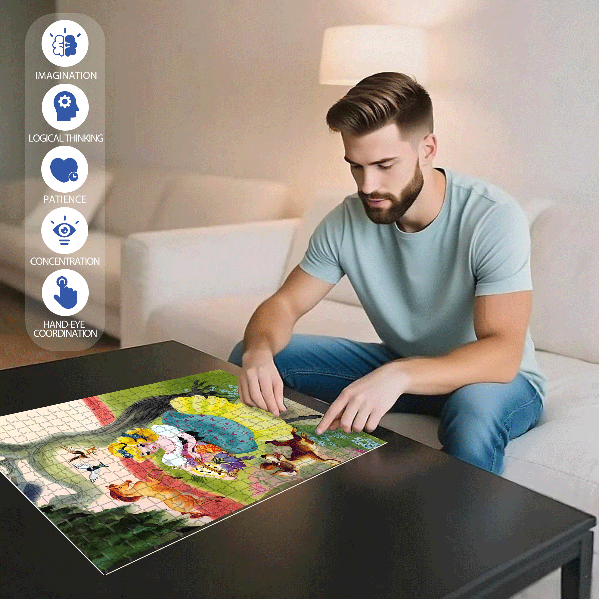 Cinderella 2 500pcs/1000pcs Jigsaw Puzzle, Scratch-Resistant, Interactive Family Game & Brain-Boosting DIY Decor, Perfect for Halloween, Christmas & New Year Gifts, Family Puzzle Game