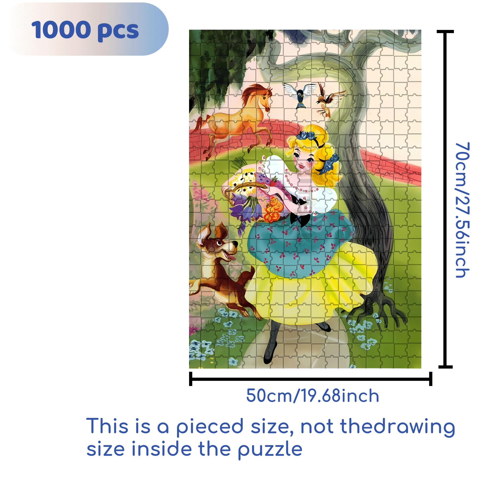 Cinderella 2 500pcs/1000pcs Jigsaw Puzzle, Scratch-Resistant, Interactive Family Game & Brain-Boosting DIY Decor, Perfect for Halloween, Christmas & New Year Gifts, Family Puzzle Game