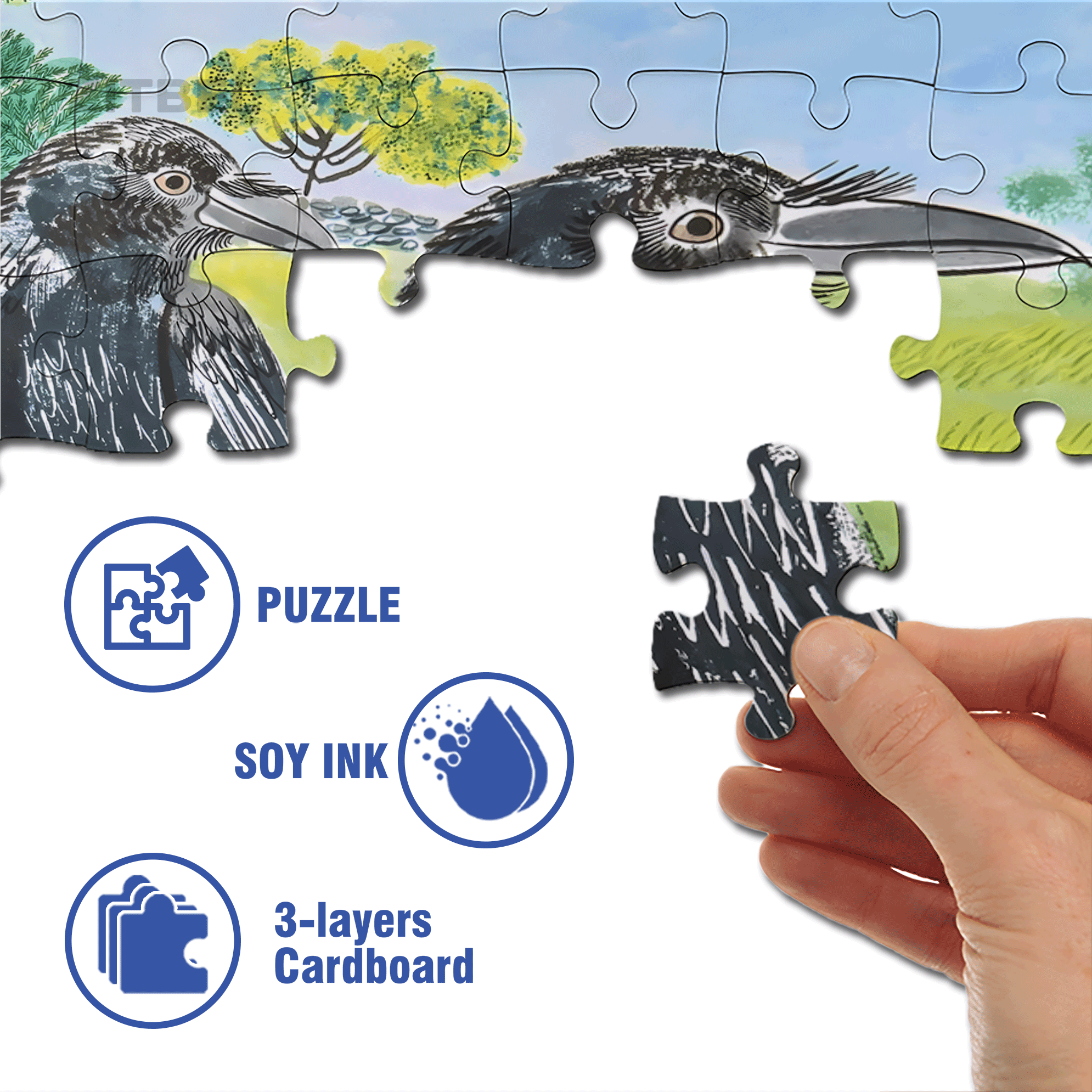 Crow 500pcs/1000pcs Jigsaw Puzzle, Scratch-Resistant, Interactive Family Game & Brain-Boosting DIY Decor, Perfect for Halloween, Christmas & New Year Gifts, Family Puzzle Game