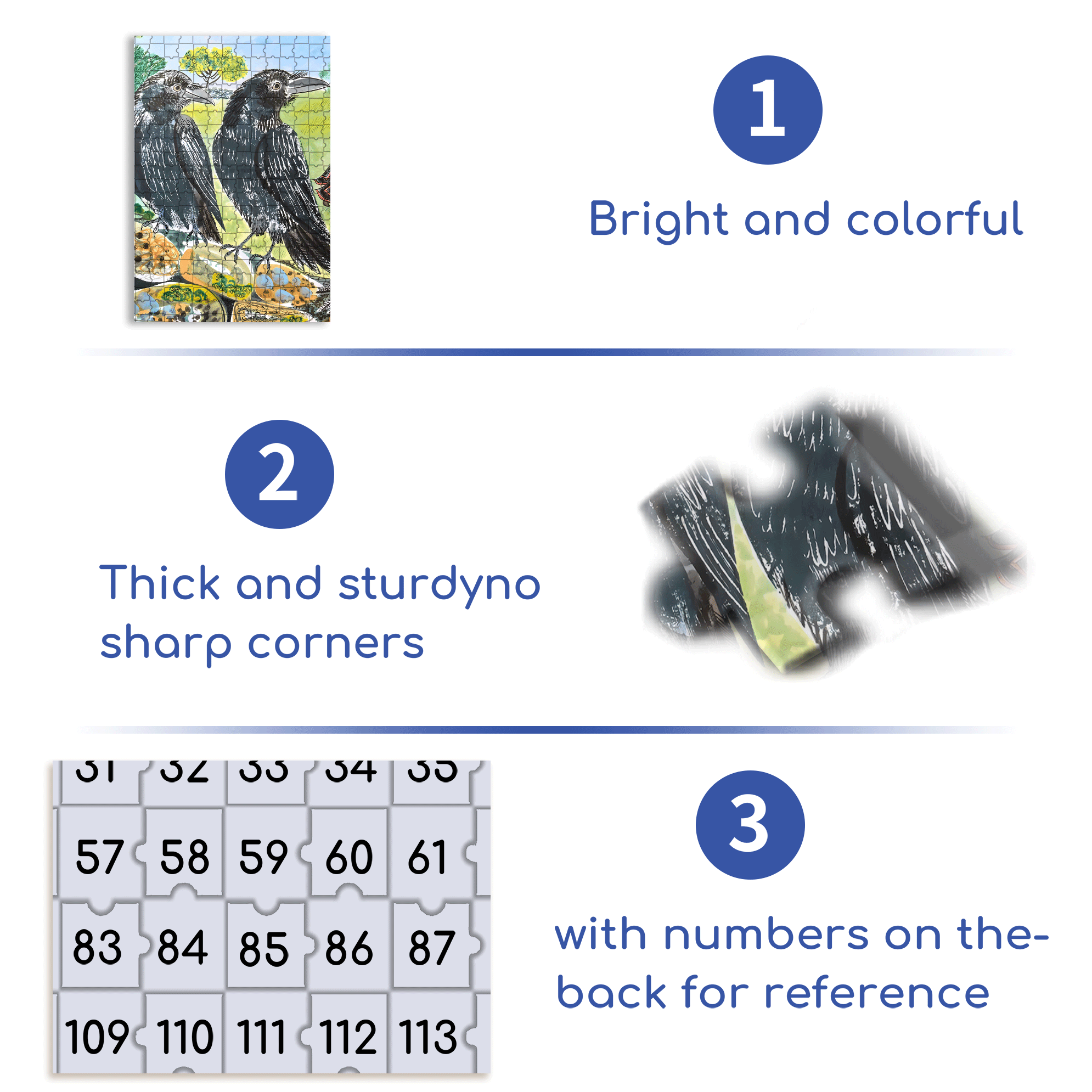 Crow 500pcs/1000pcs Jigsaw Puzzle, Scratch-Resistant, Interactive Family Game & Brain-Boosting DIY Decor, Perfect for Halloween, Christmas & New Year Gifts, Family Puzzle Game