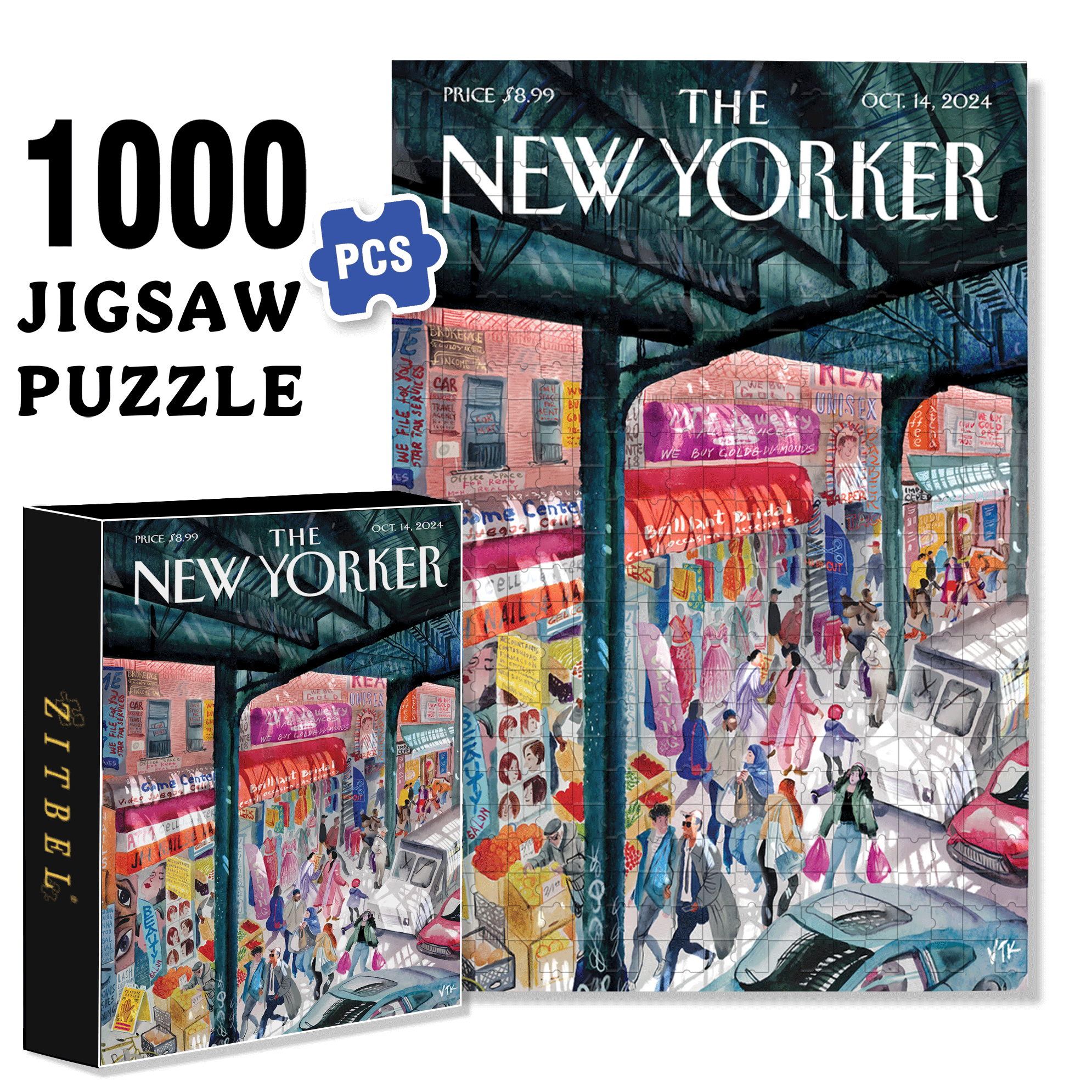 Crowds Of People 500pcs/1000pcs Jigsaw Puzzle, Scratch-Resistant, Interactive Family Game & Brain-Boosting DIY Decor, Perfect for Halloween, Christmas & New Year Gifts, Family Puzzle Game