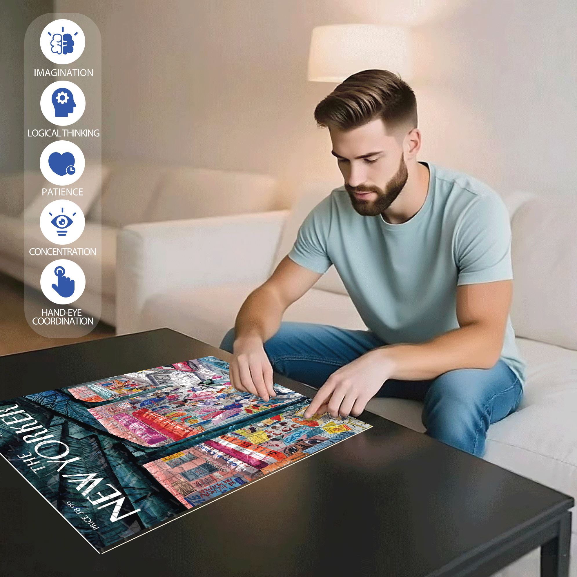 Crowds Of People 500pcs/1000pcs Jigsaw Puzzle, Scratch-Resistant, Interactive Family Game & Brain-Boosting DIY Decor, Perfect for Halloween, Christmas & New Year Gifts, Family Puzzle Game