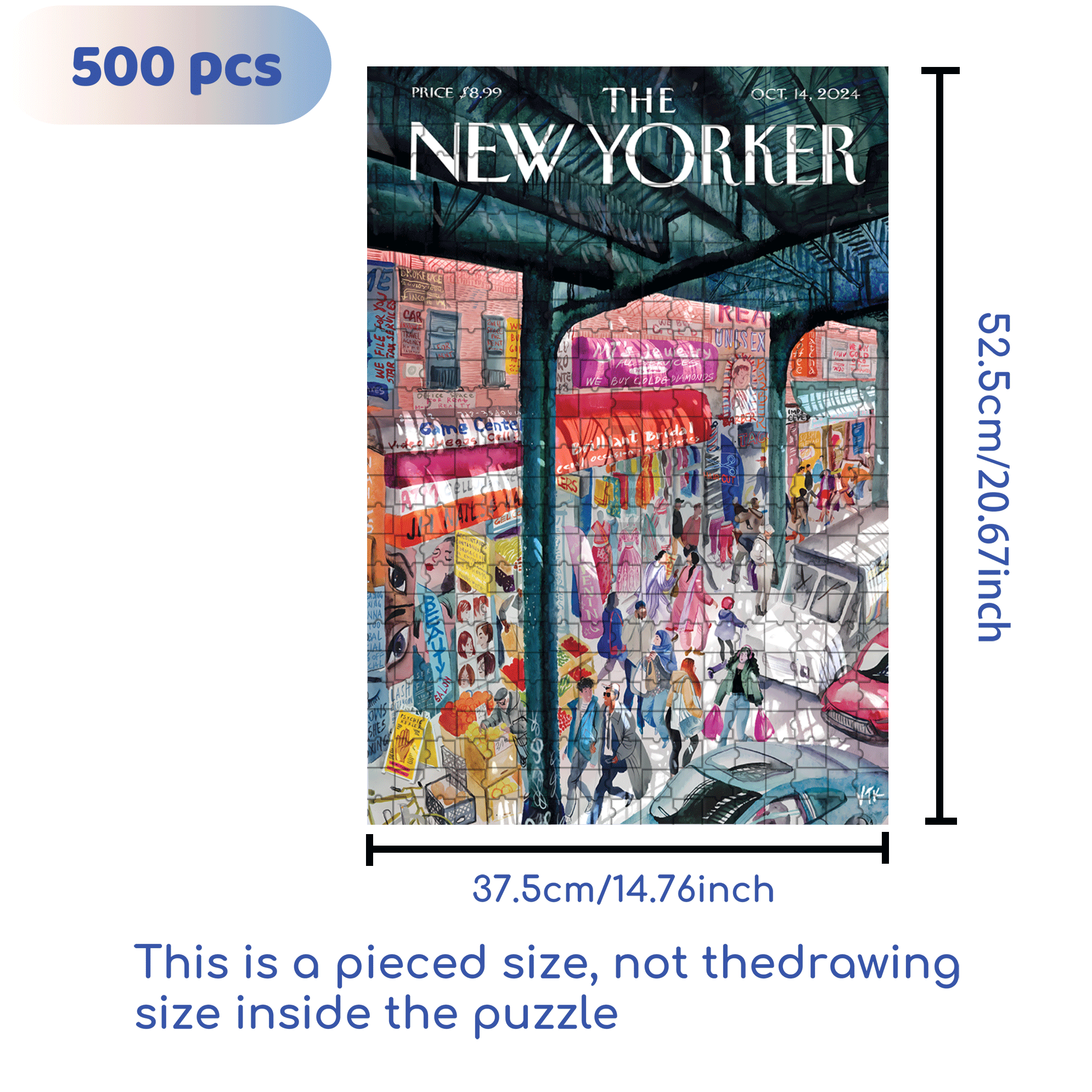 Crowds Of People 500pcs/1000pcs Jigsaw Puzzle, Scratch-Resistant, Interactive Family Game & Brain-Boosting DIY Decor, Perfect for Halloween, Christmas & New Year Gifts, Family Puzzle Game