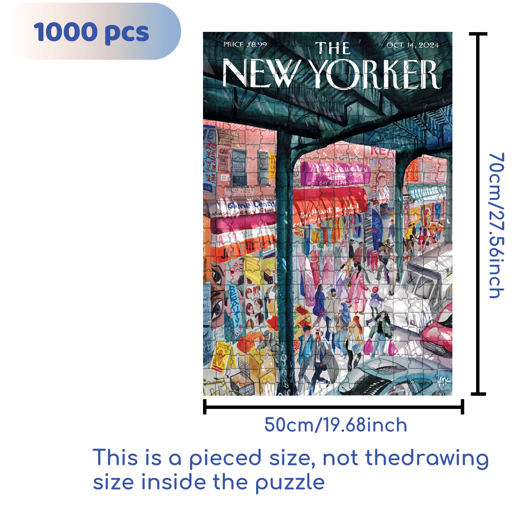 Crowds Of People 500pcs/1000pcs Jigsaw Puzzle, Scratch-Resistant, Interactive Family Game & Brain-Boosting DIY Decor, Perfect for Halloween, Christmas & New Year Gifts, Family Puzzle Game