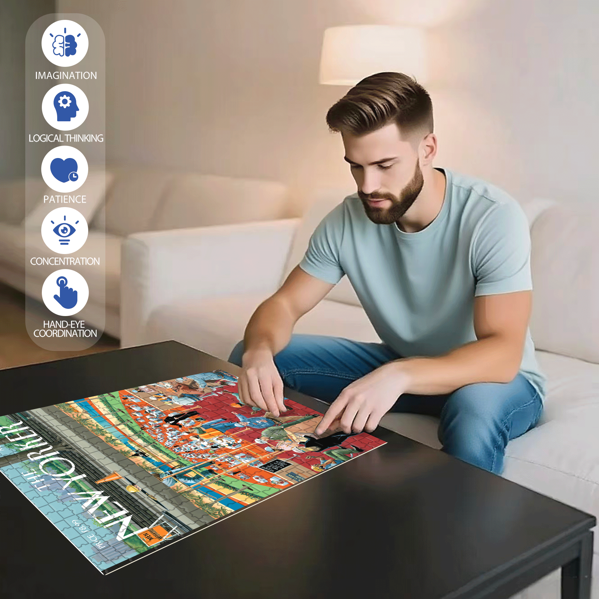 Down the Hatch 500pcs/1000pcs Jigsaw Puzzle, Scratch-Resistant, Interactive Family Game & Brain-Boosting DIY Decor, Perfect for Halloween, Christmas & New Year Gifts, Family Puzzle Game