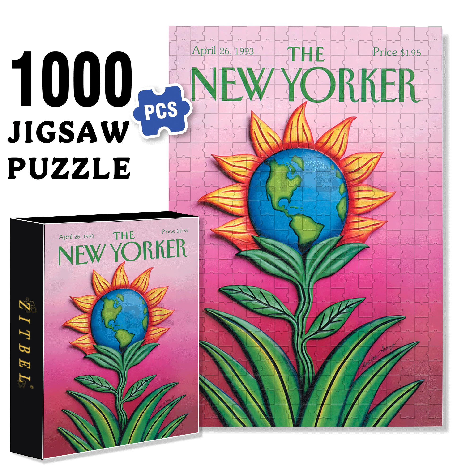 Earth Day 500pcs/1000pcs Jigsaw Puzzle, Scratch-Resistant, Interactive Family Game & Brain-Boosting DIY Decor, Perfect for Halloween, Christmas & New Year Gifts, Family Puzzle Game